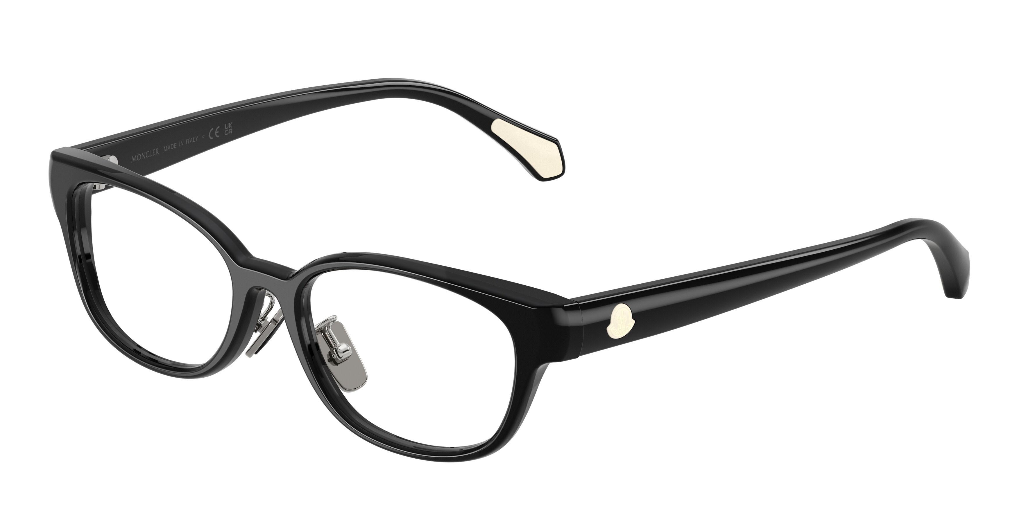 Eyeglasses Moncler ME 2029D (3001) color nero lucido shape oval lenses lente demo