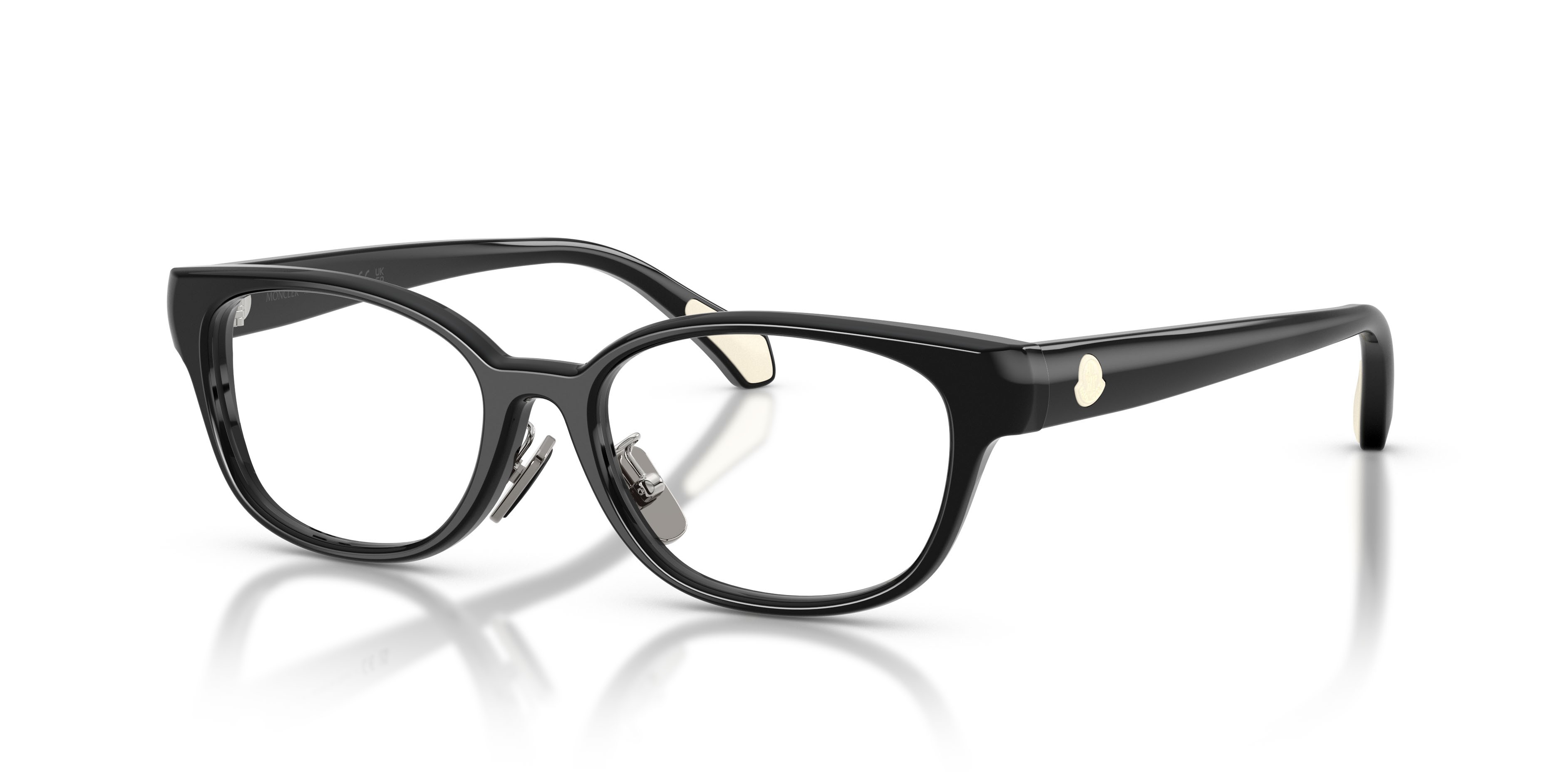 Eyeglasses Moncler ME 2029D (3001) color nero lucido shape oval lenses lente demo