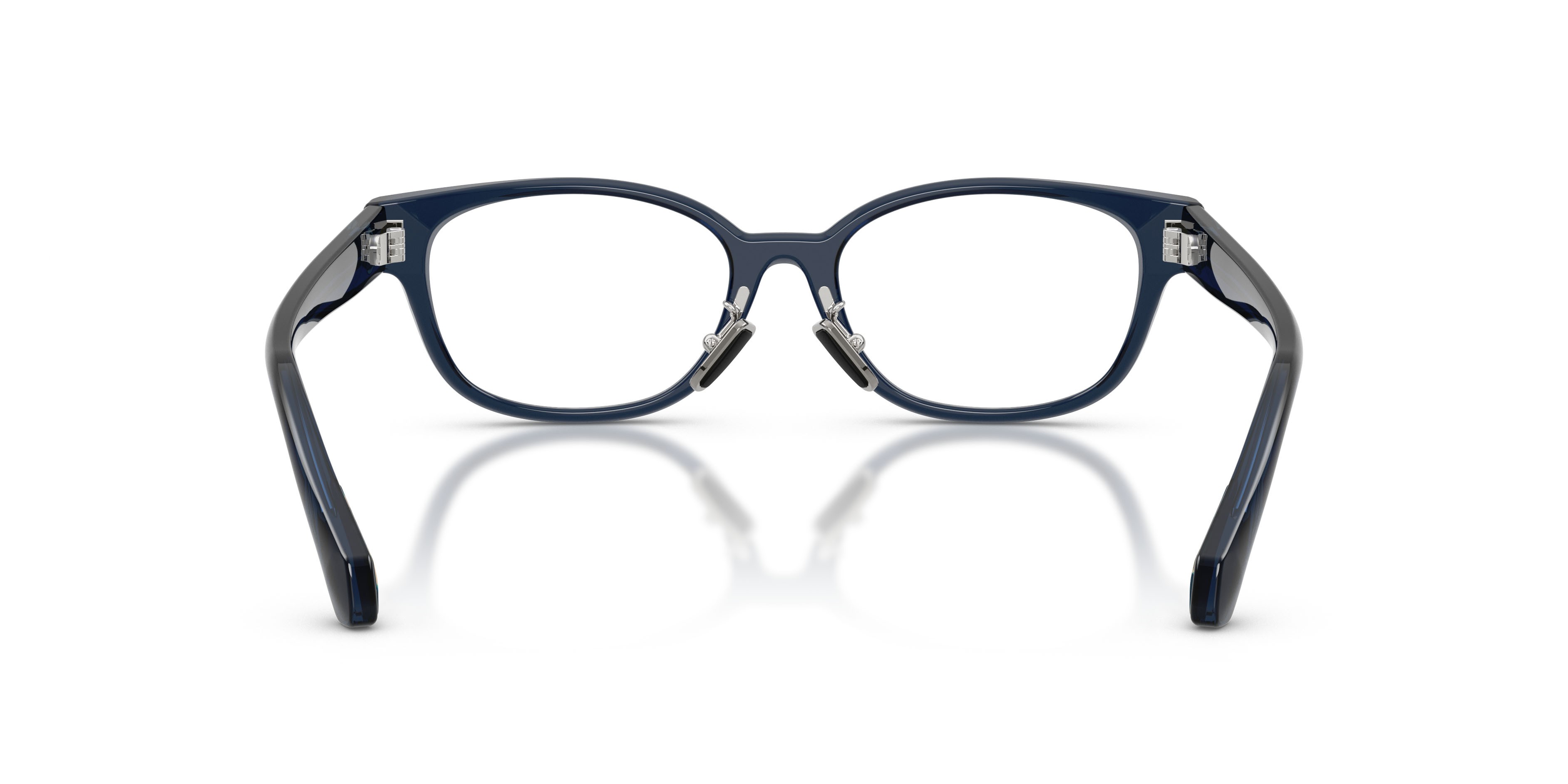 Eyeglasses Moncler ME 2029D (3047) color blu trasparente lucido shape oval lenses lente demo