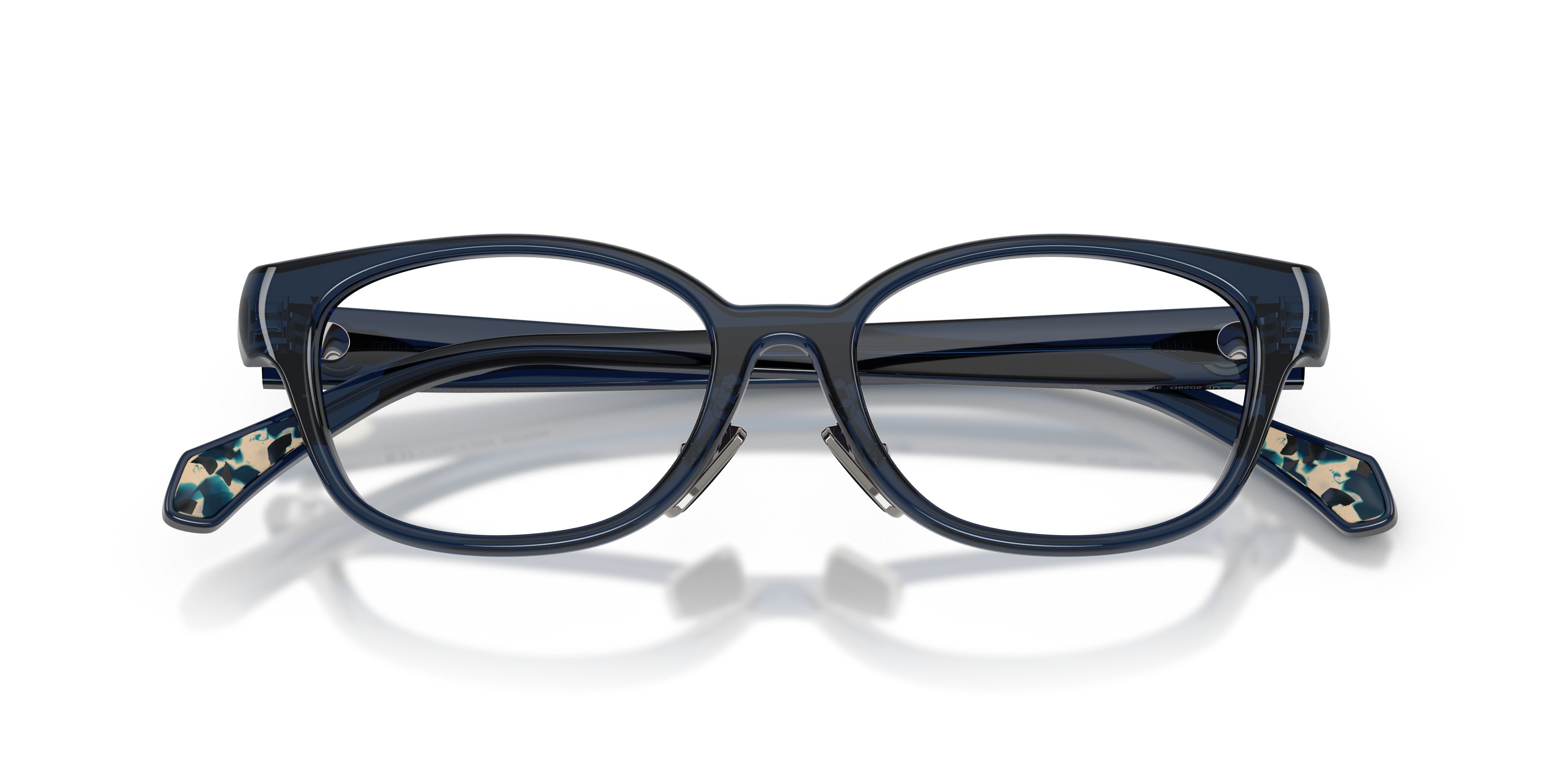 Eyeglasses Moncler ME 2029D (3047) color blu trasparente lucido shape oval lenses lente demo