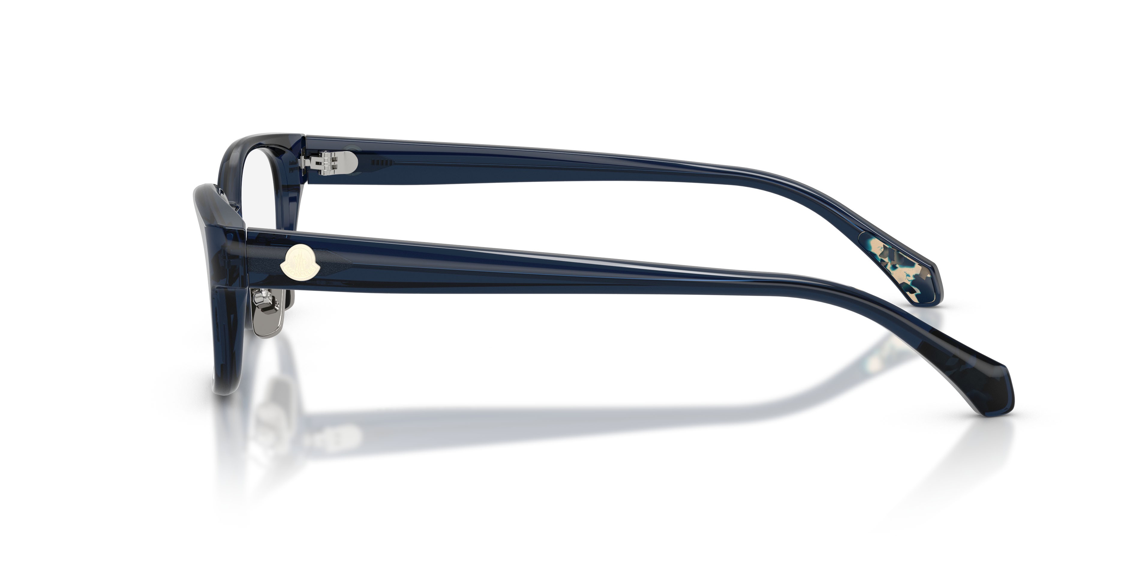 Eyeglasses Moncler ME 2029D (3047) color blu trasparente lucido shape oval lenses lente demo