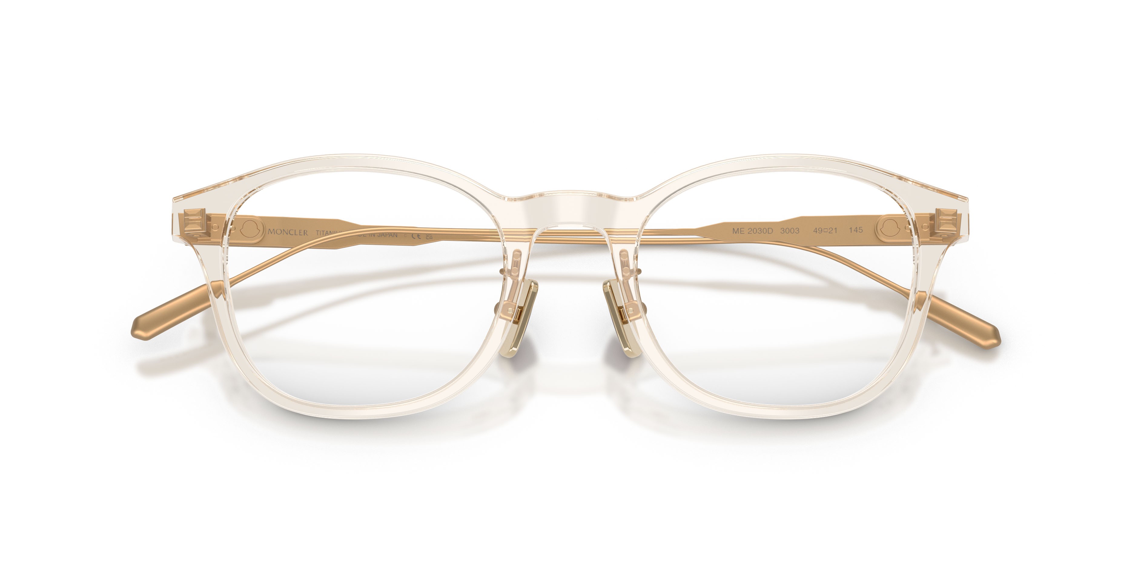 Eyeglasses Moncler ME 2030D (3003) color burro trasparente shape pantos lenses lente demo