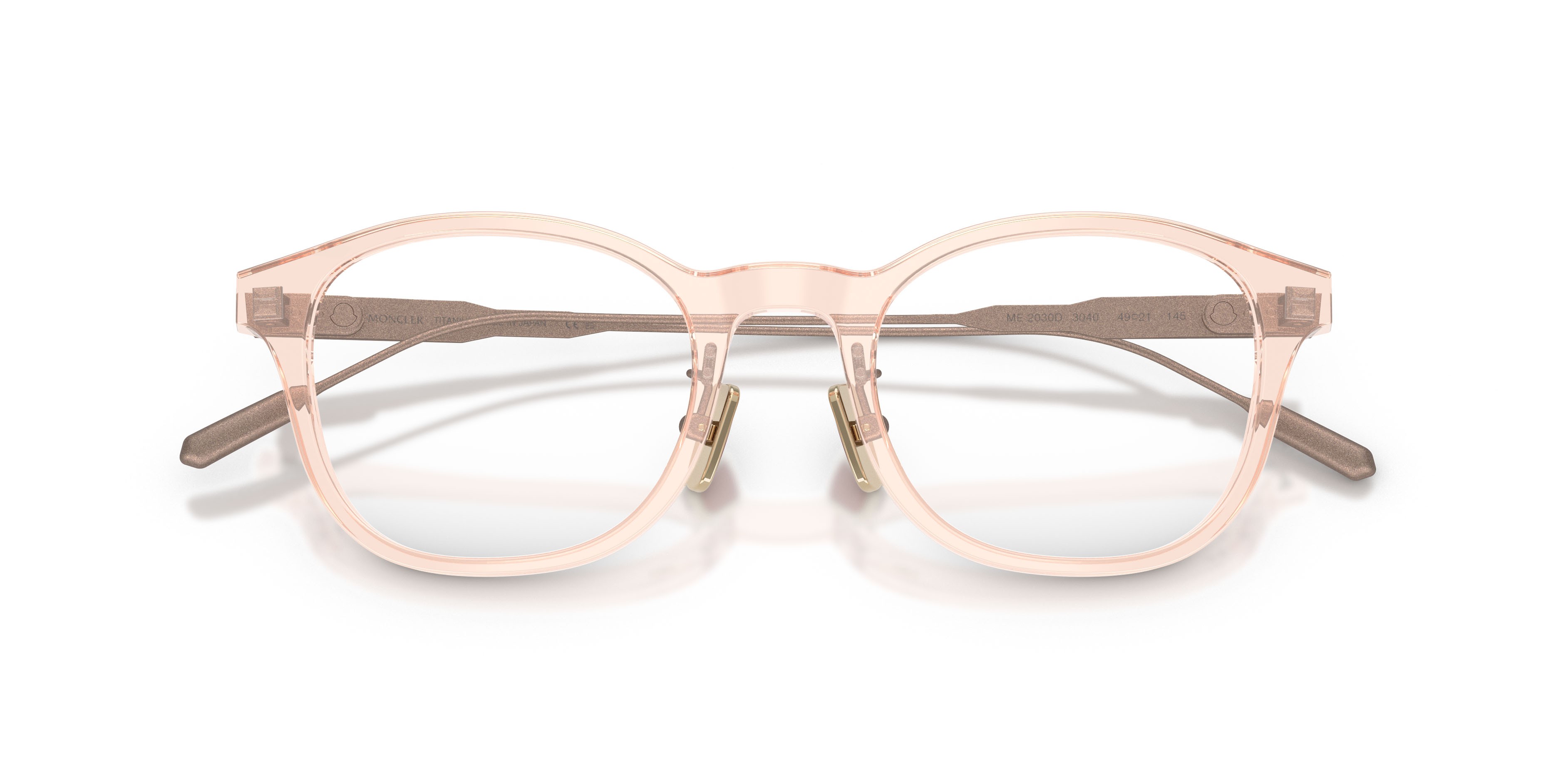 Eyeglasses Moncler ME 2030D (3040) color pesca trasparente shape pantos lenses lente demo