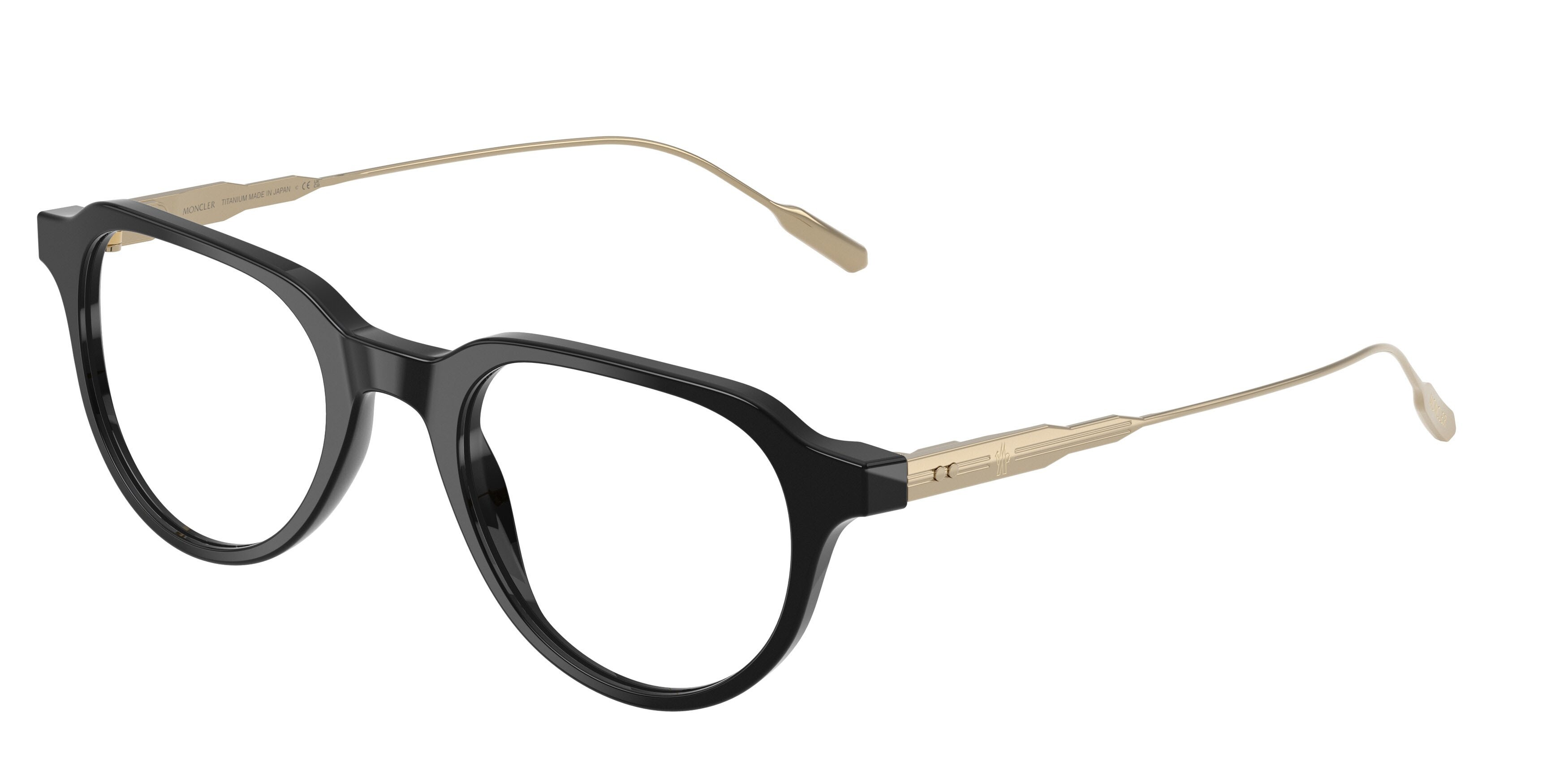 Eyeglasses Moncler ME 2031 (3001) color nero lucido shape oval lenses lente demo