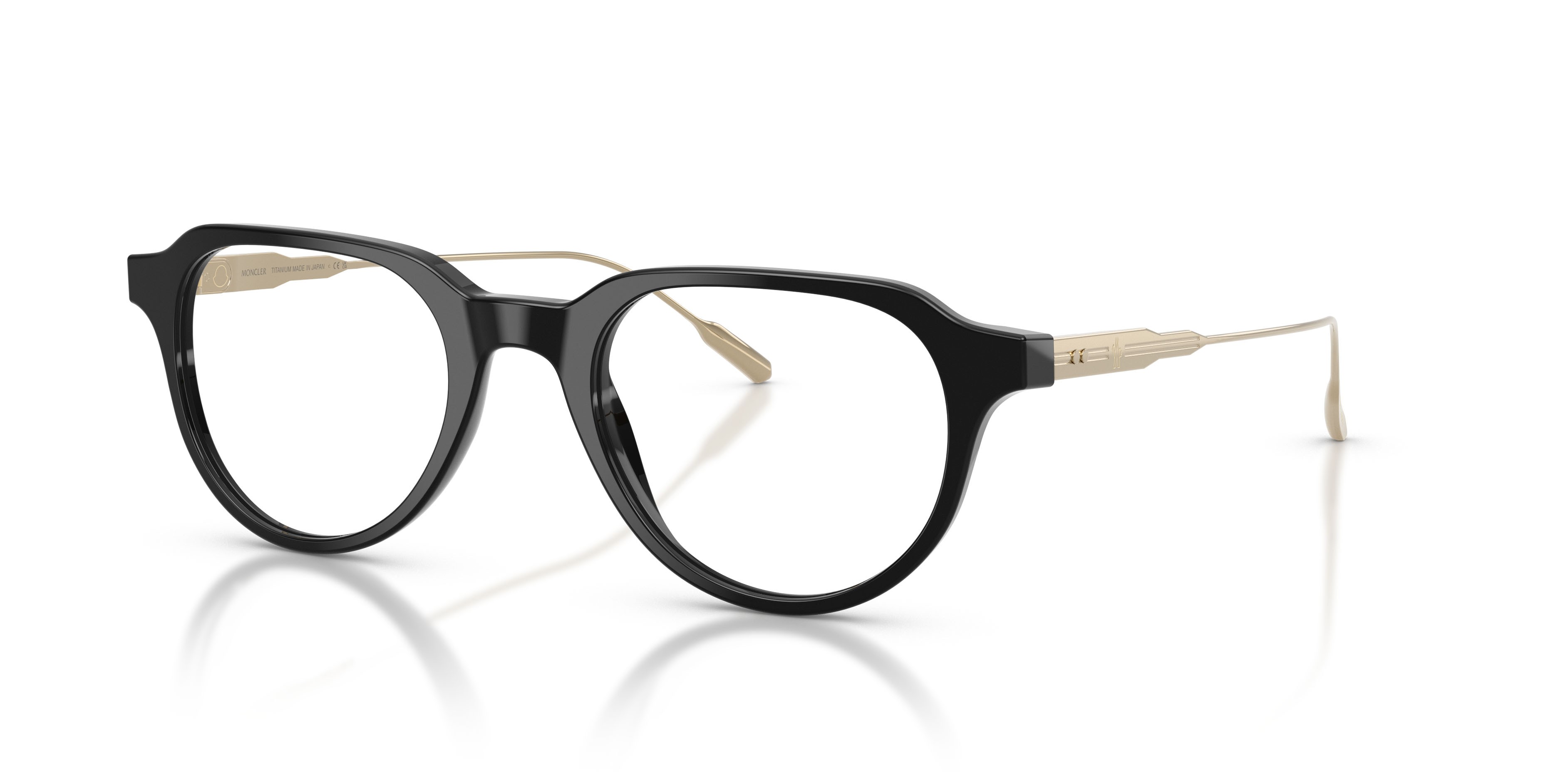 Eyeglasses Moncler ME 2031 (3001) color nero lucido shape oval lenses lente demo