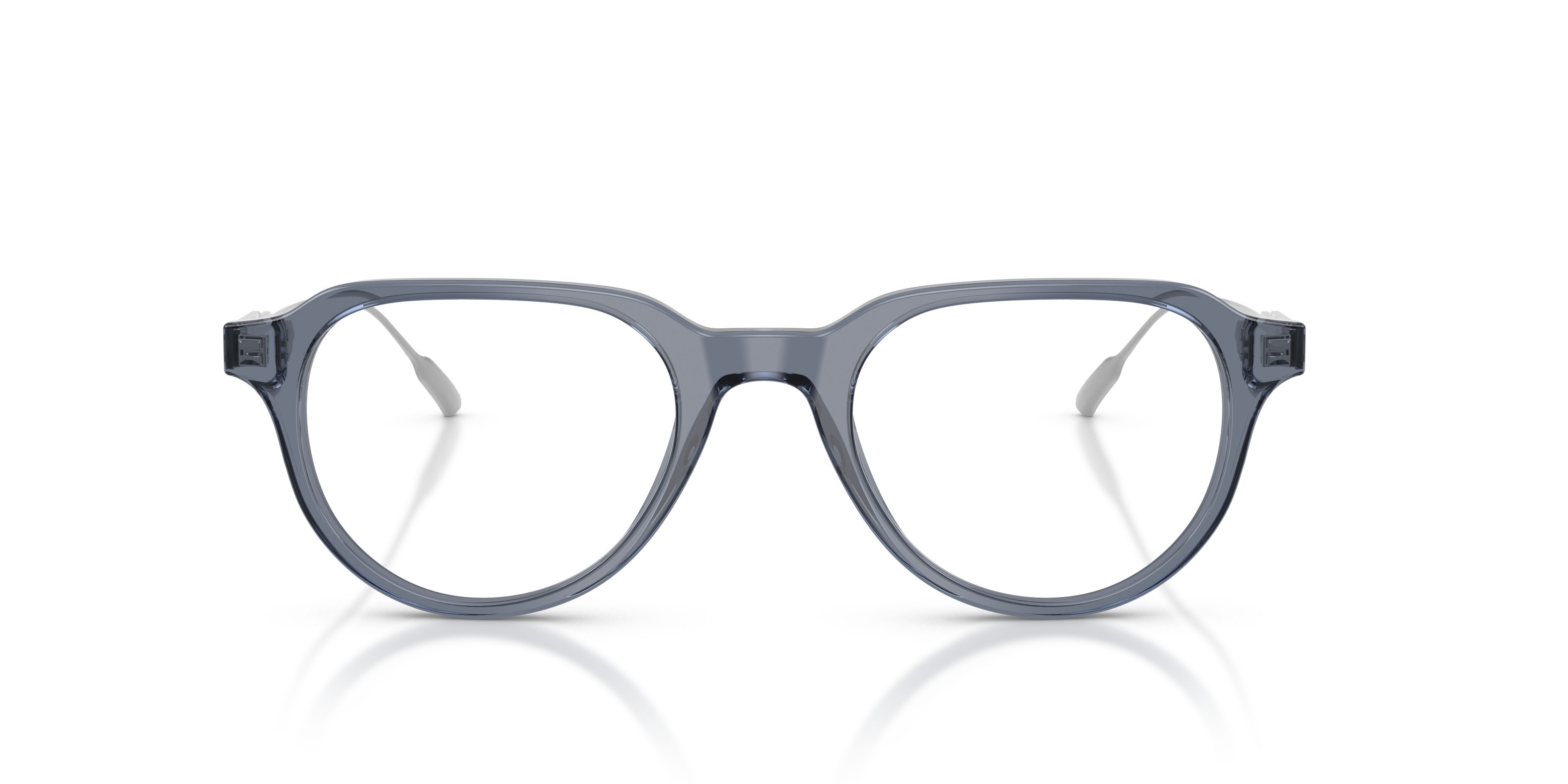 Eyeglasses Moncler ME 2031 (3007) color blu trasparente lucido shape oval lenses lente demo