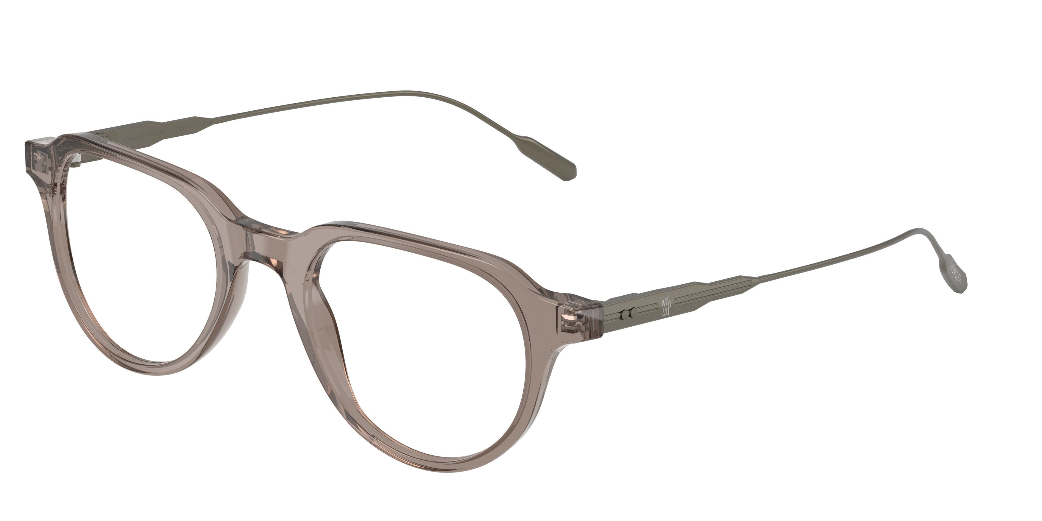 Eyeglasses Moncler ME 2031 (3009) color grigio scuro brillante trasparente shape oval lenses lente demo