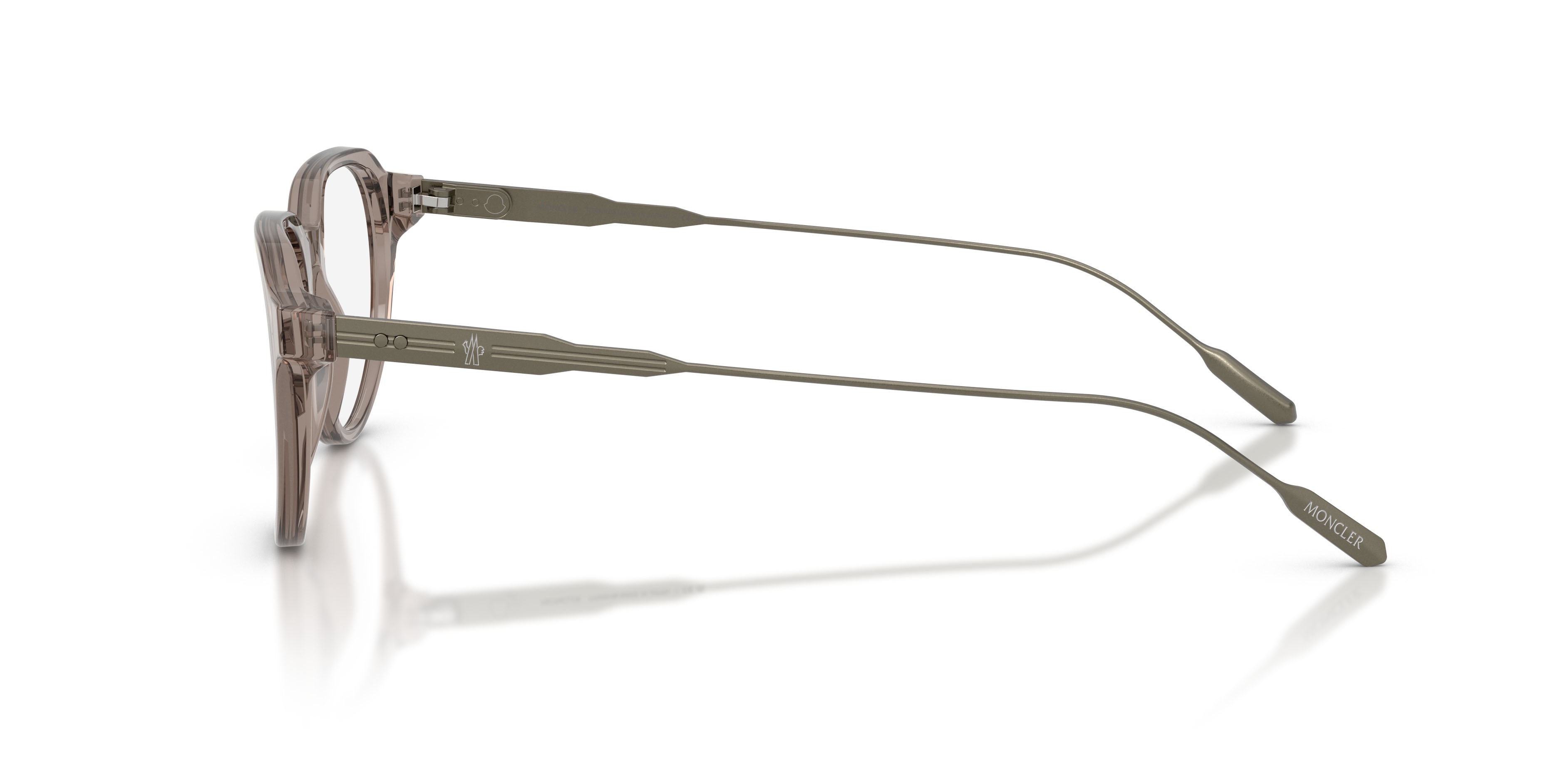 Eyeglasses Moncler ME 2031 (3009) color grigio scuro brillante trasparente shape oval lenses lente demo