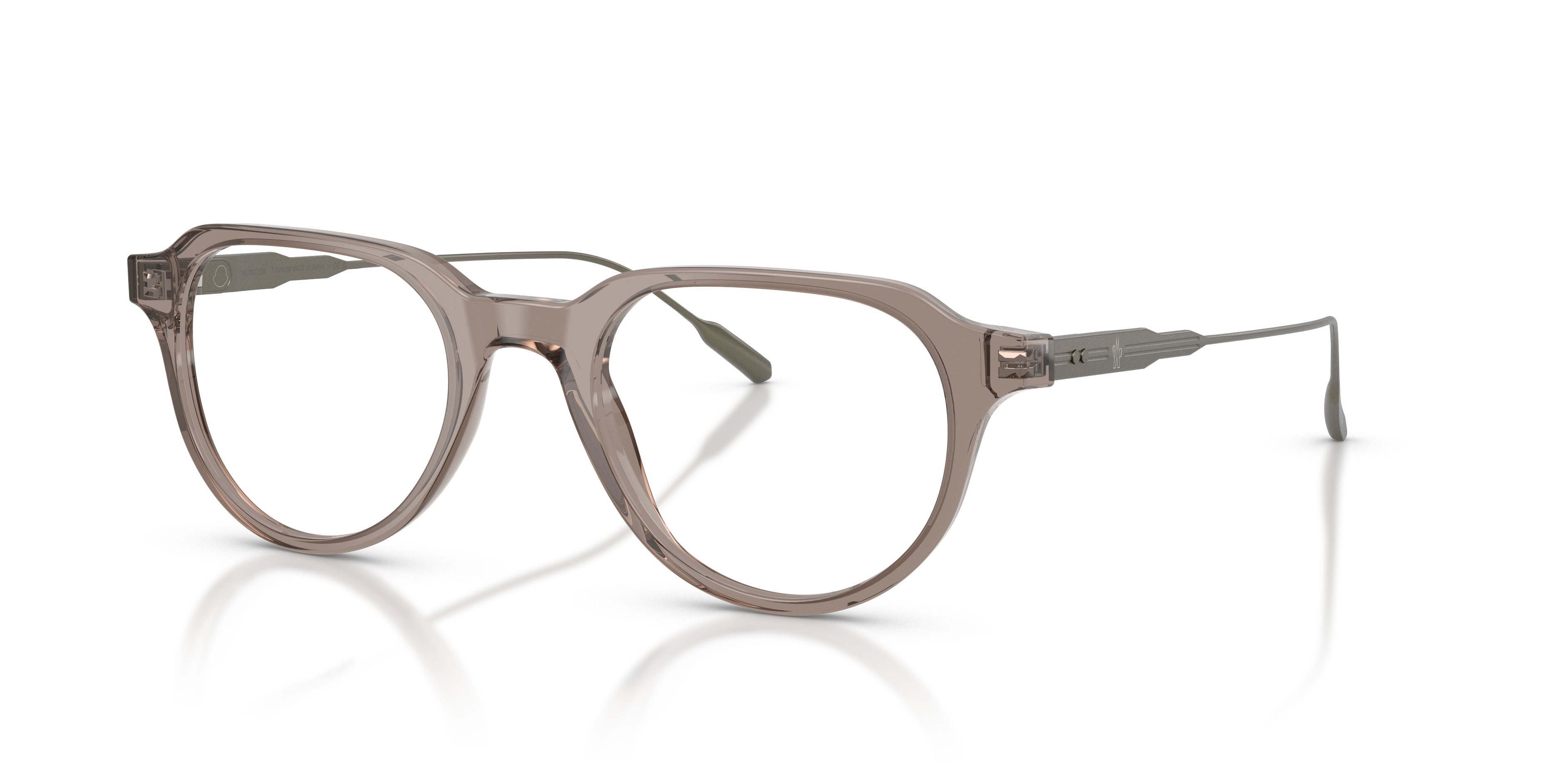 Eyeglasses Moncler ME 2031 (3009) color grigio scuro brillante trasparente shape oval lenses lente demo