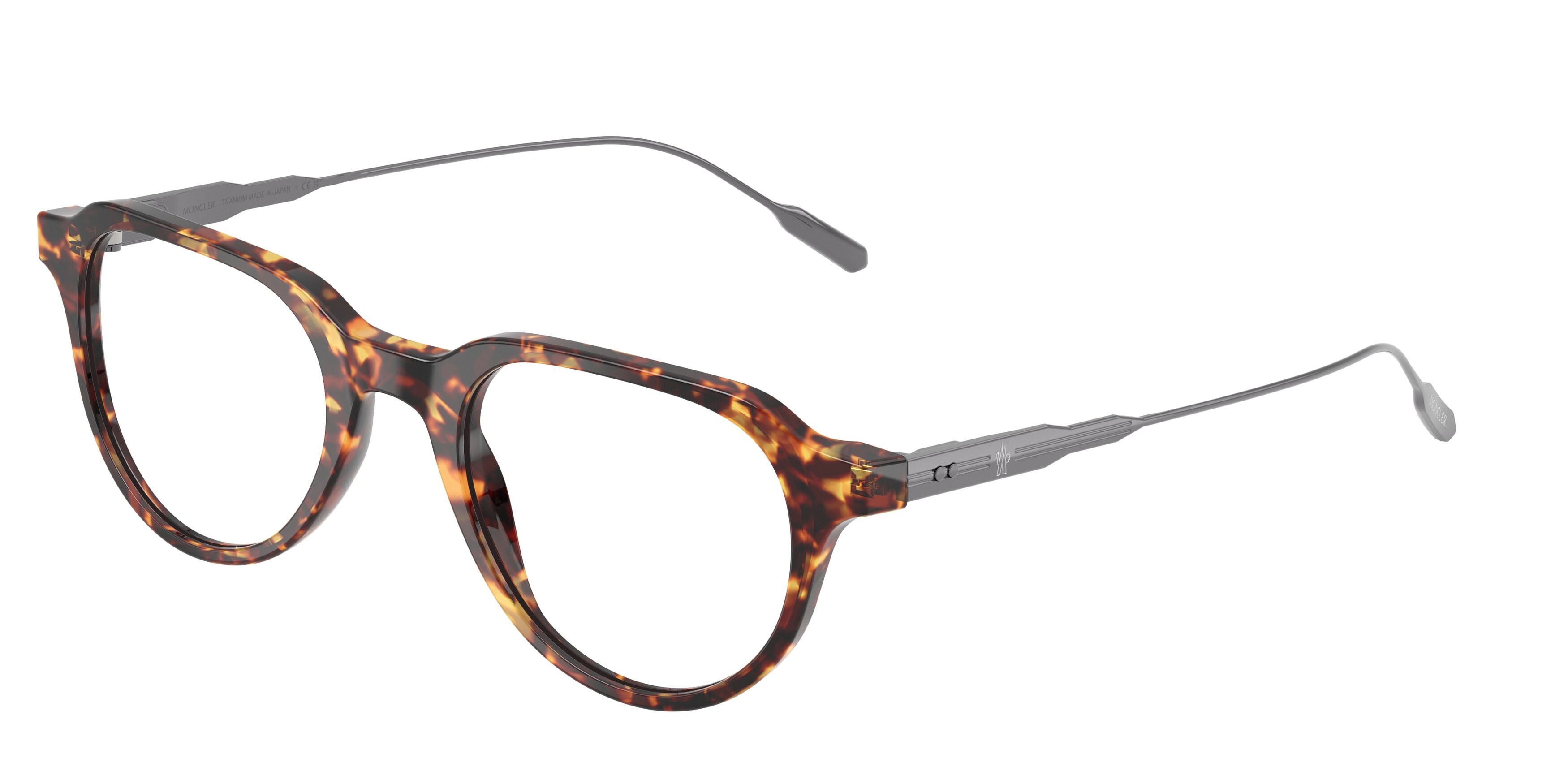 Eyeglasses Moncler ME 2031 (3038) color shiny tortoise brown shape oval lenses lente demo