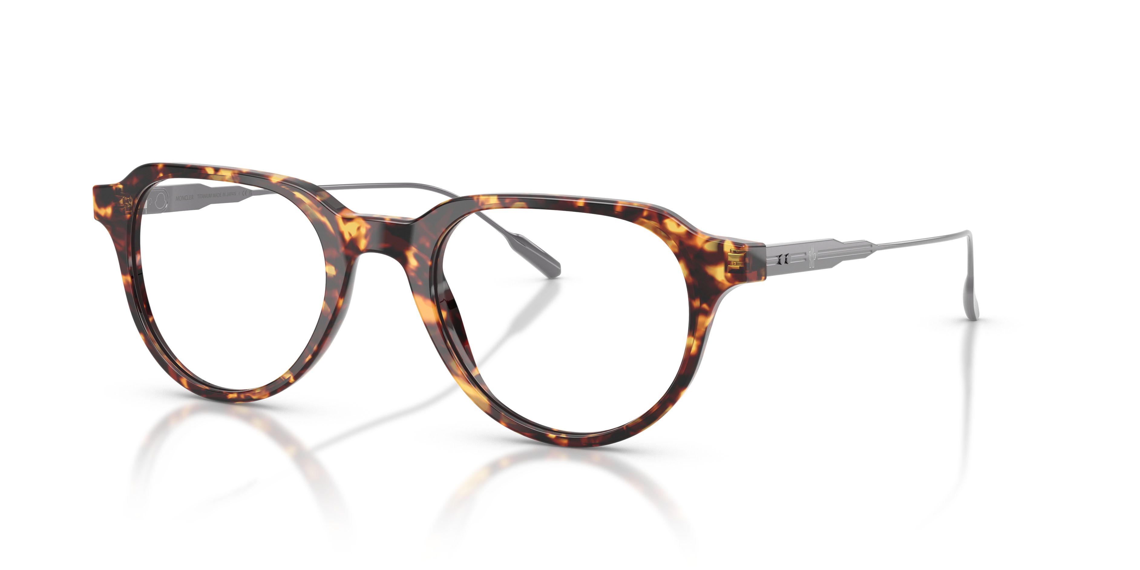 Eyeglasses Moncler ME 2031 (3038) color shiny tortoise brown shape oval lenses lente demo