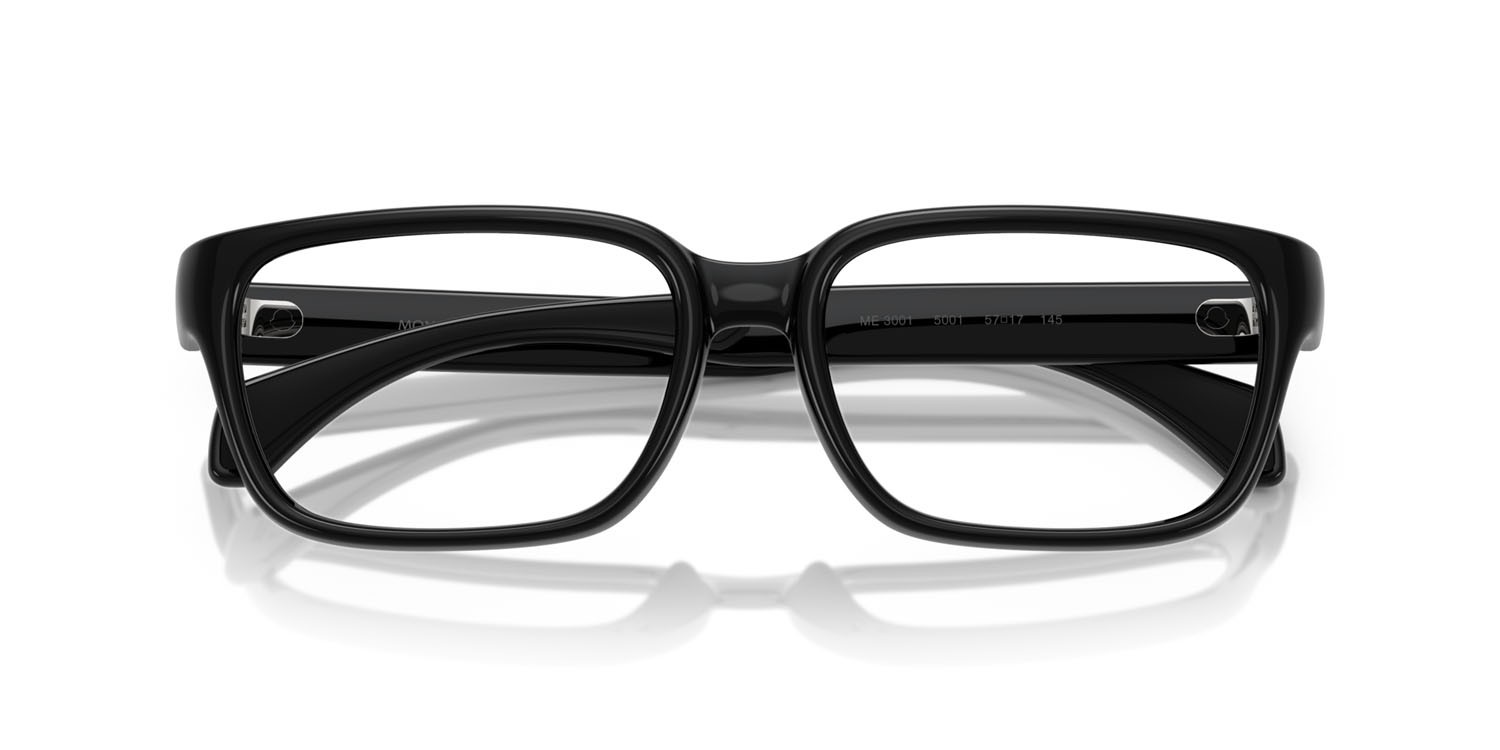 Eyeglasses Moncler ME 3001 (5001) color nero lucido shape rectangle lenses lente demo