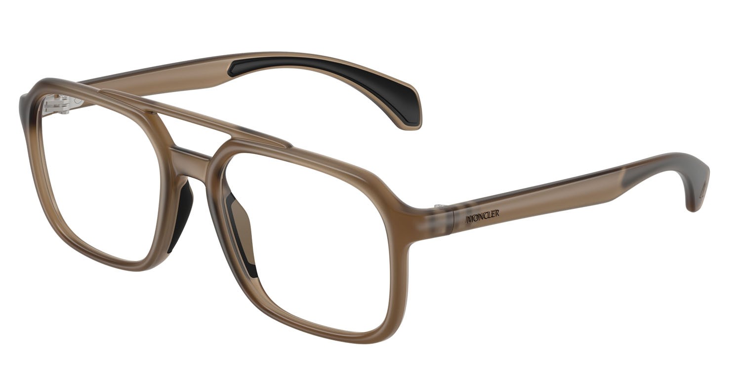 Eyeglasses Moncler ME 3002 (5012) color marrone opaco opalino shape square lenses lente demo