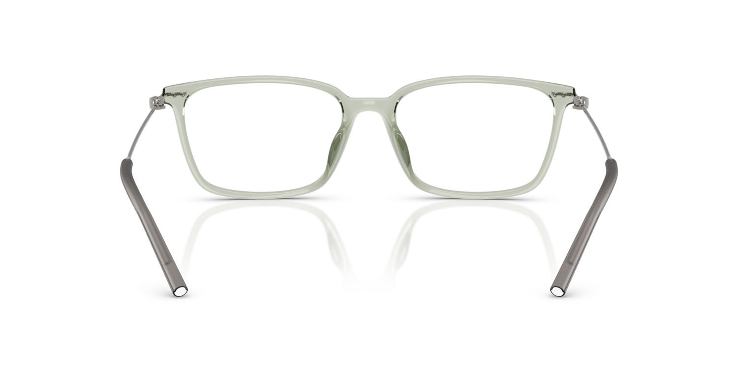 Eyeglasses Moncler ME 3004D (5016) color verde lucido trasparente shape rectangle lenses lente demo