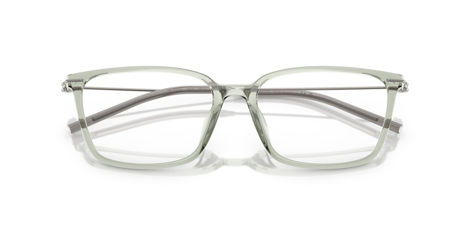 Eyeglasses Moncler ME 3004D (5016) color verde lucido trasparente shape rectangle lenses lente demo