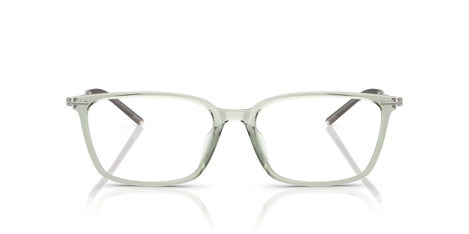 Eyeglasses Moncler ME 3004D (5016) color verde lucido trasparente shape rectangle lenses lente demo