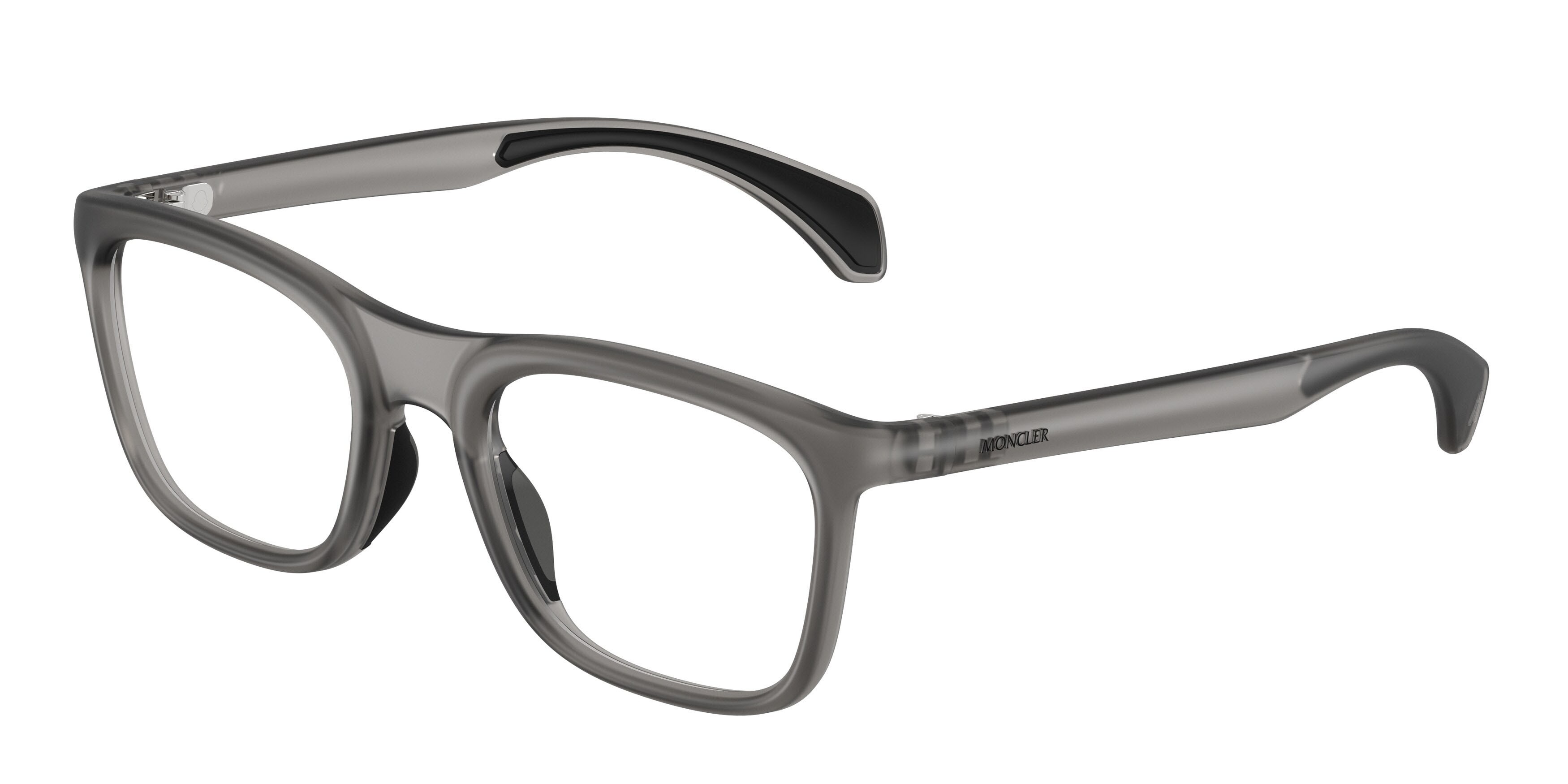 Eyeglasses Moncler ME 3005U (5003) color grigio opaco trasparente shape square lenses lente demo