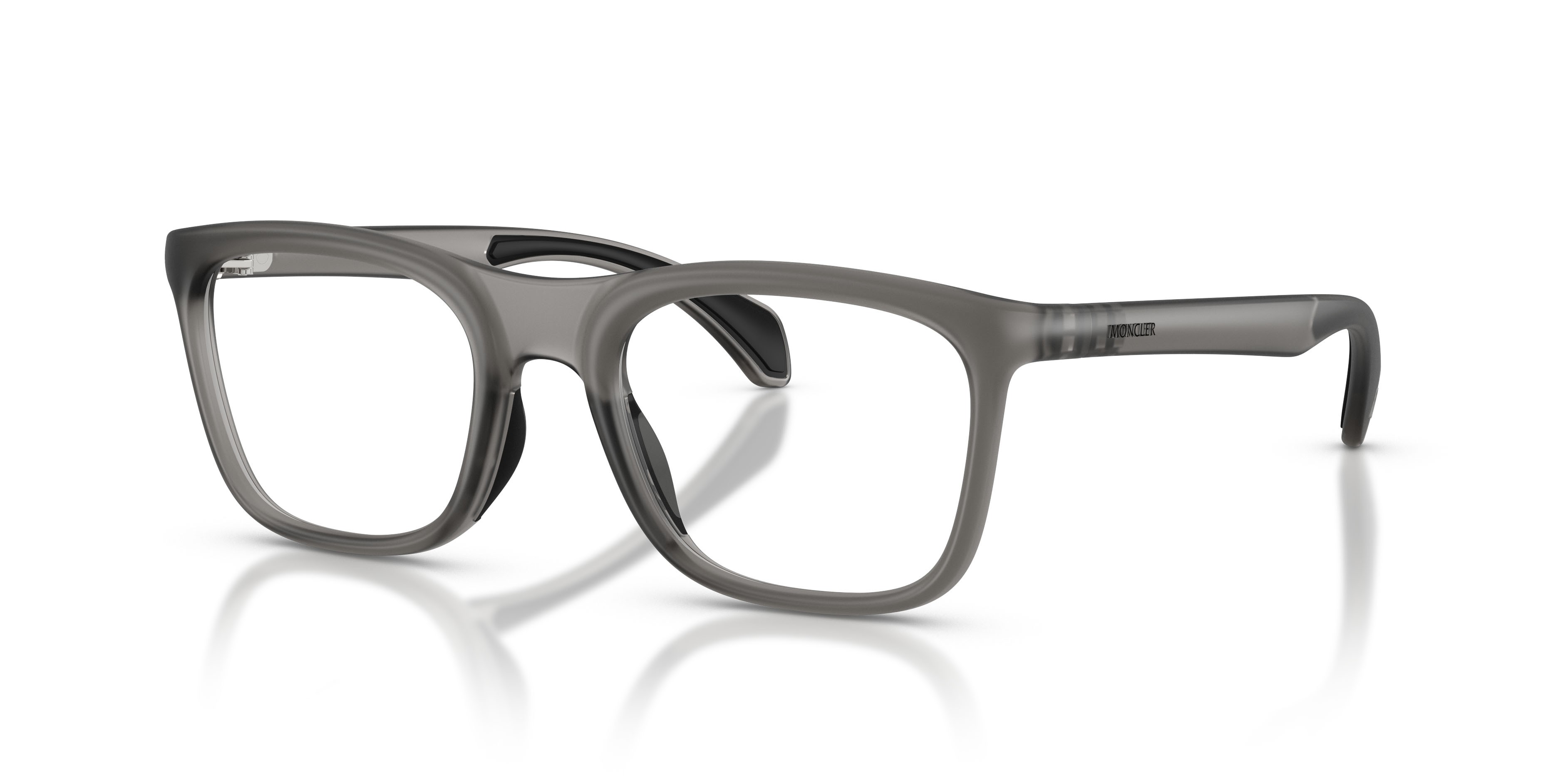 Eyeglasses Moncler ME 3005U (5003) color grigio opaco trasparente shape square lenses lente demo
