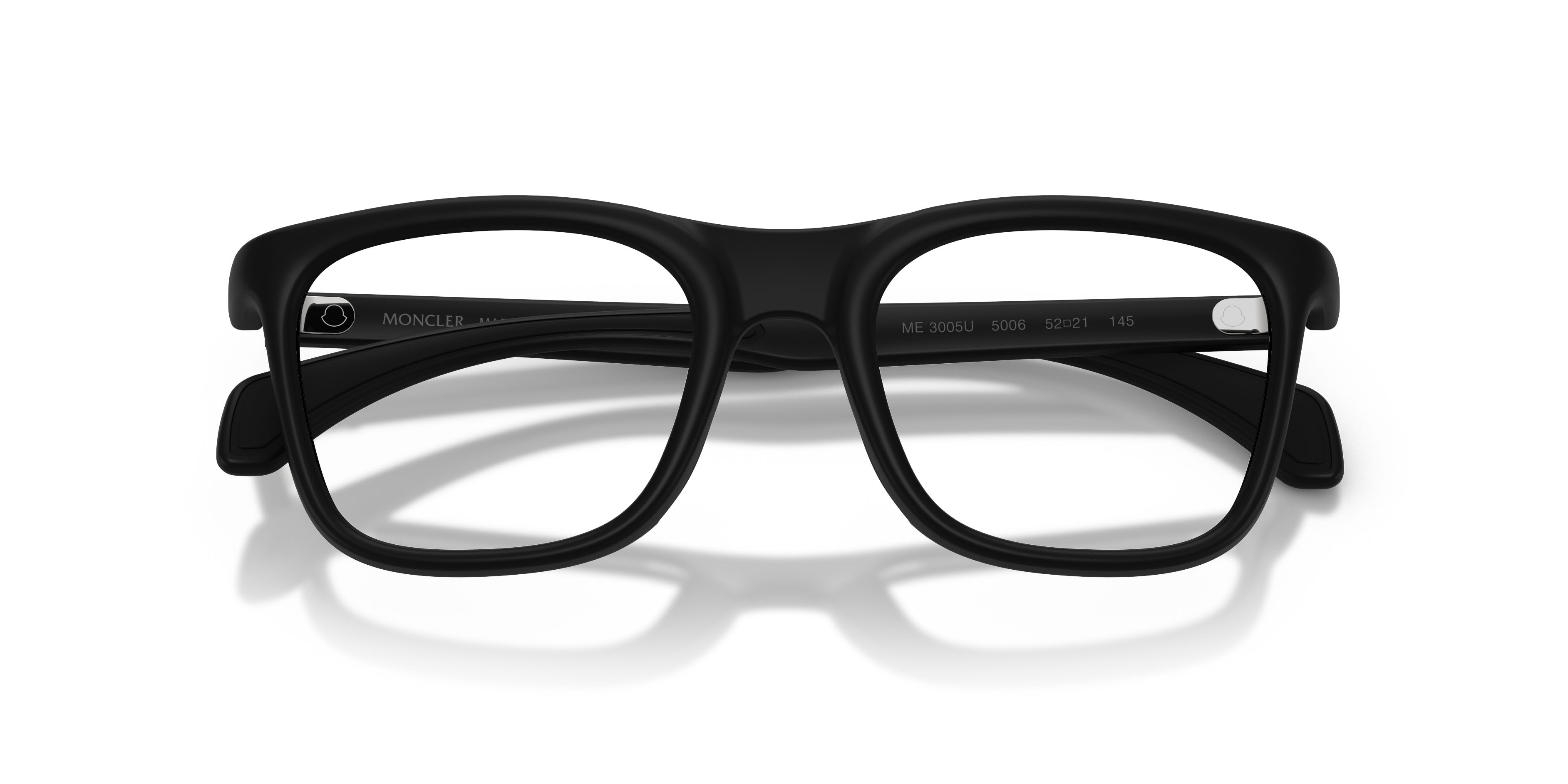 Eyeglasses Moncler ME 3005U (5006) color nero opaco shape square lenses lente demo