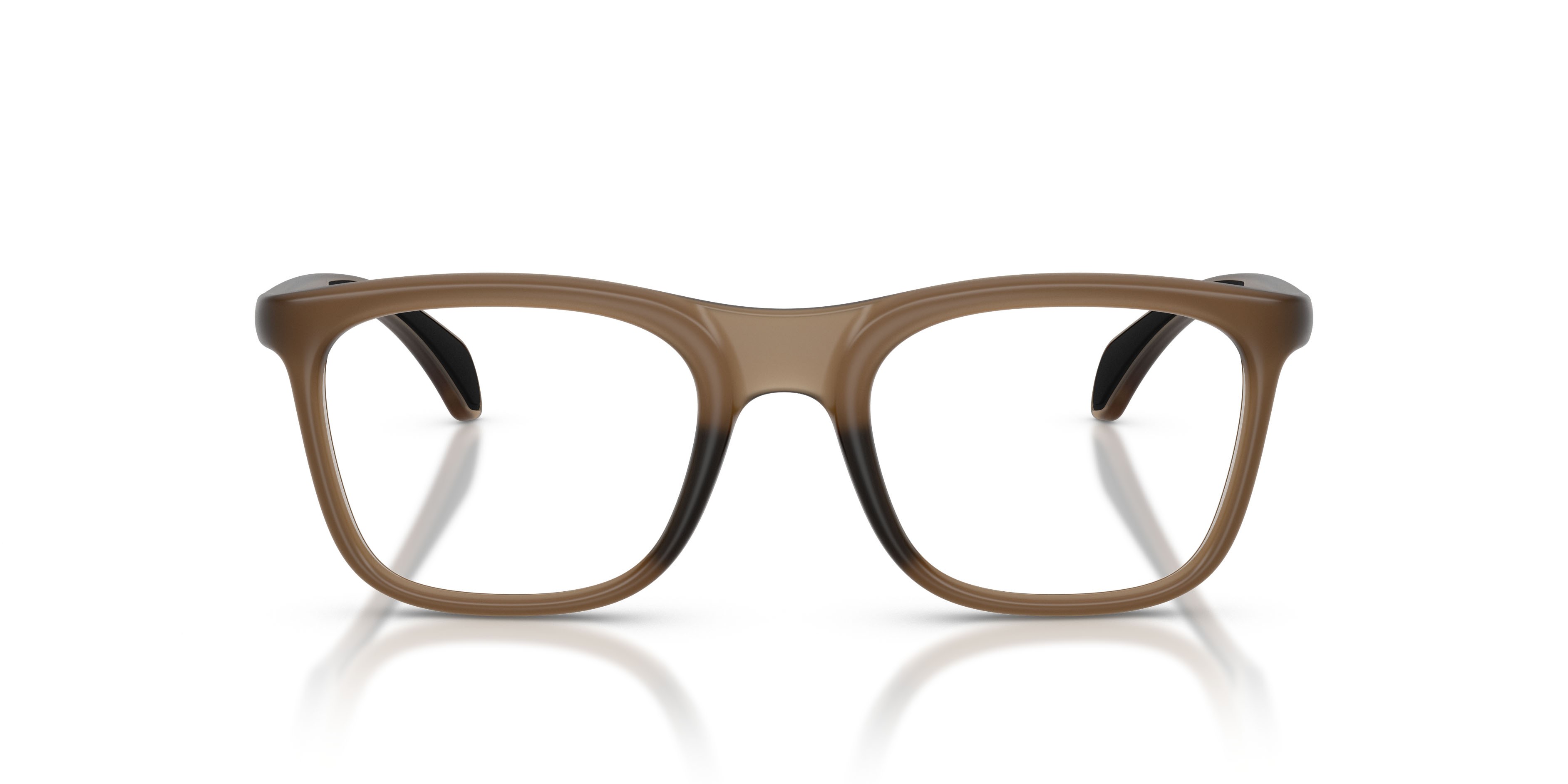 Eyeglasses Moncler ME 3005U (5012) color marrone opaco trasparente shape square lenses lente demo