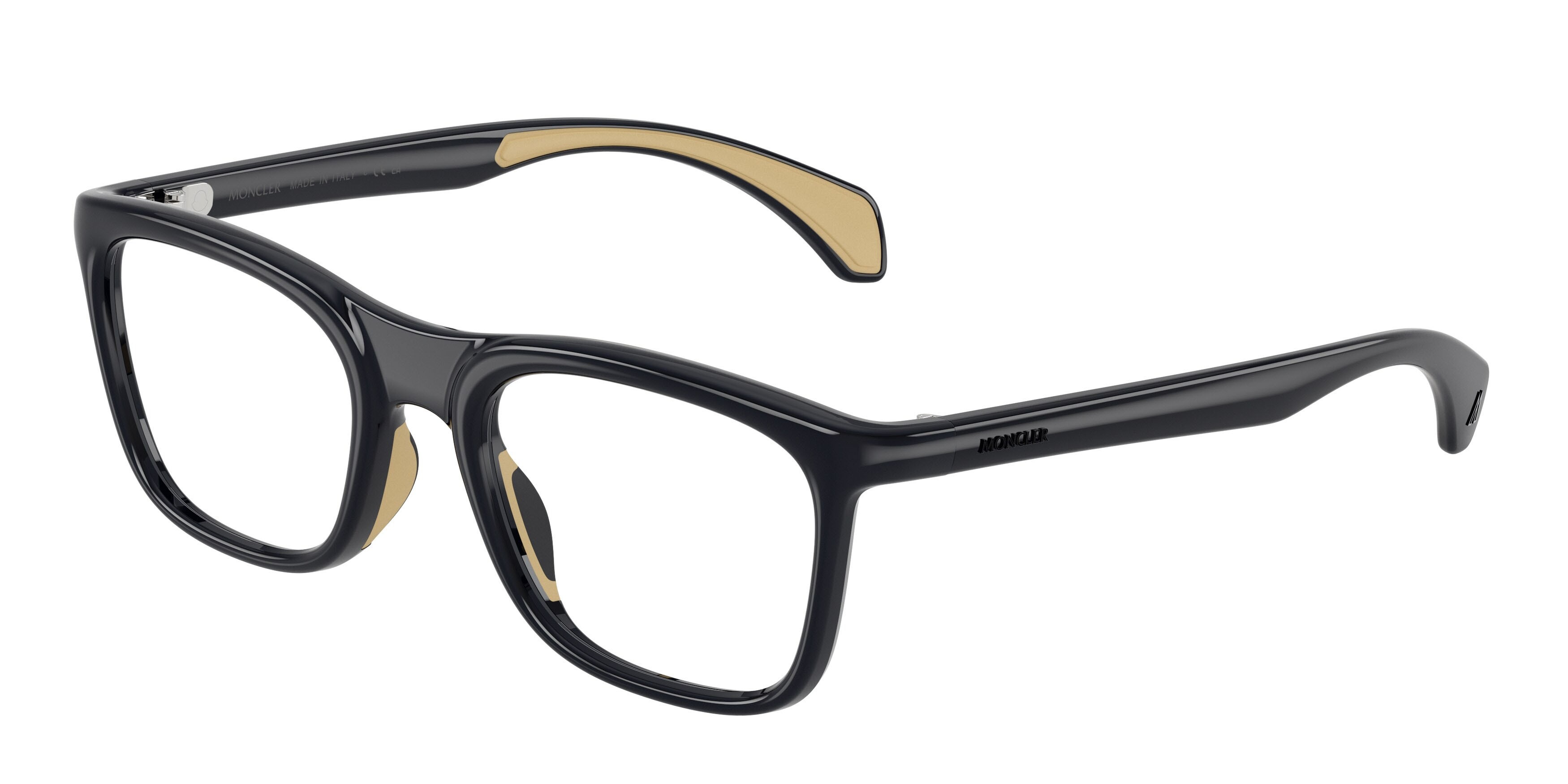 Eyeglasses Moncler ME 3005U (5045) color blu tinta unita lucido shape square lenses lente demo