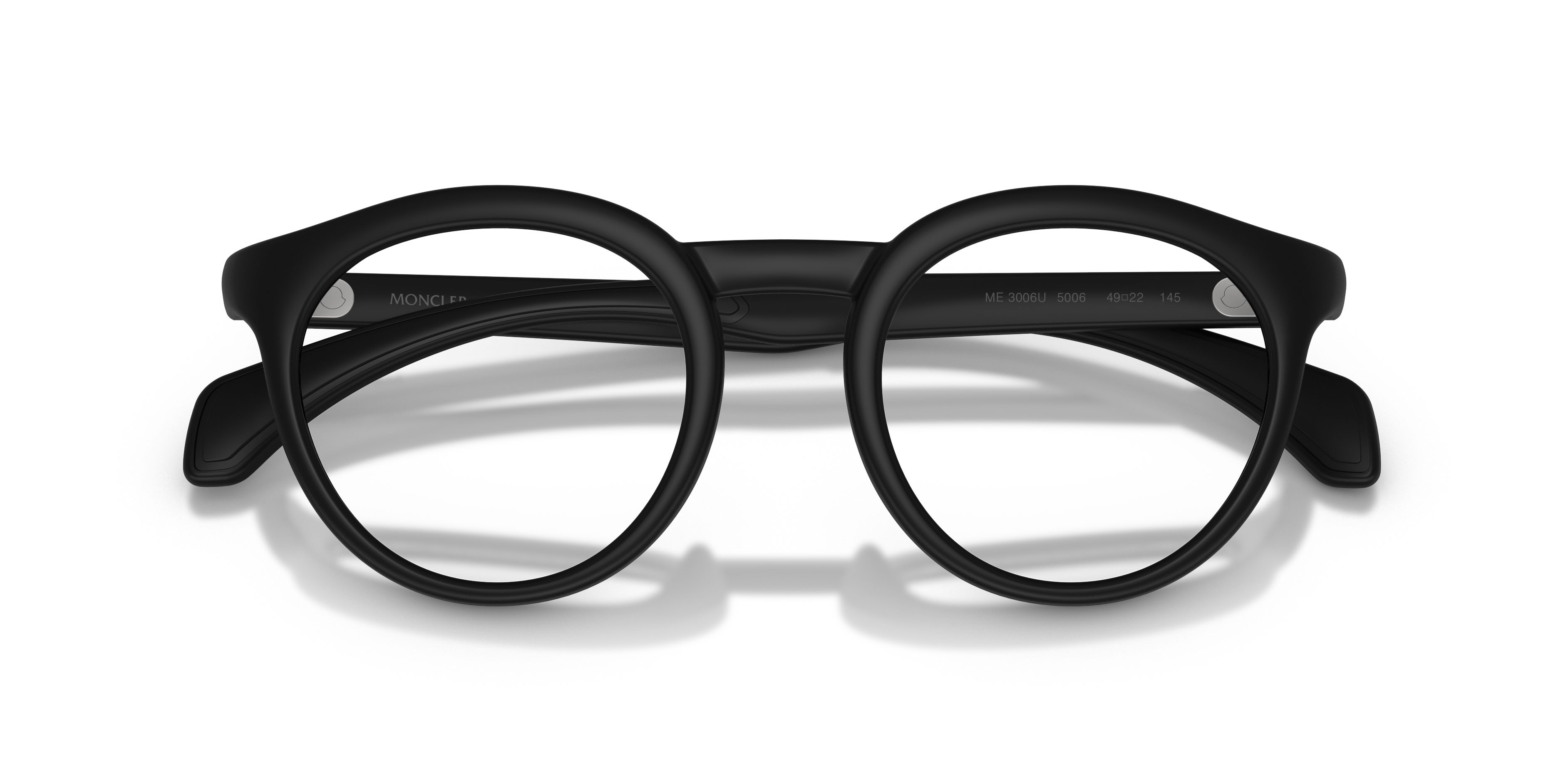 Eyeglasses Moncler ME 3006U (5006) color nero opaco shape round lenses lente demo
