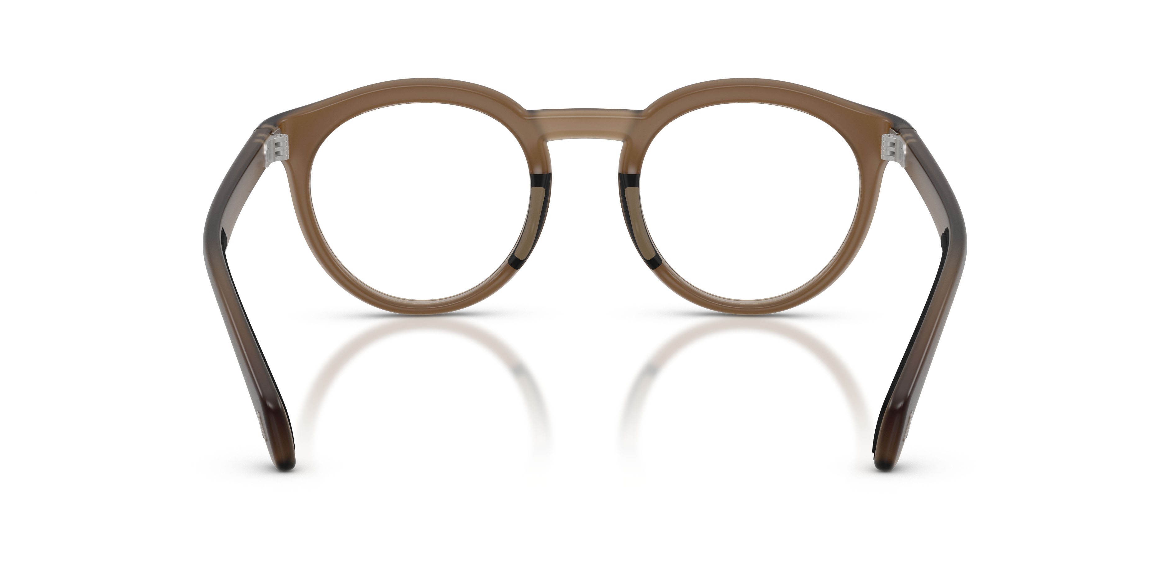 Eyeglasses Moncler ME 3006U (5012) color marrone opaco trasparente shape round lenses lente demo