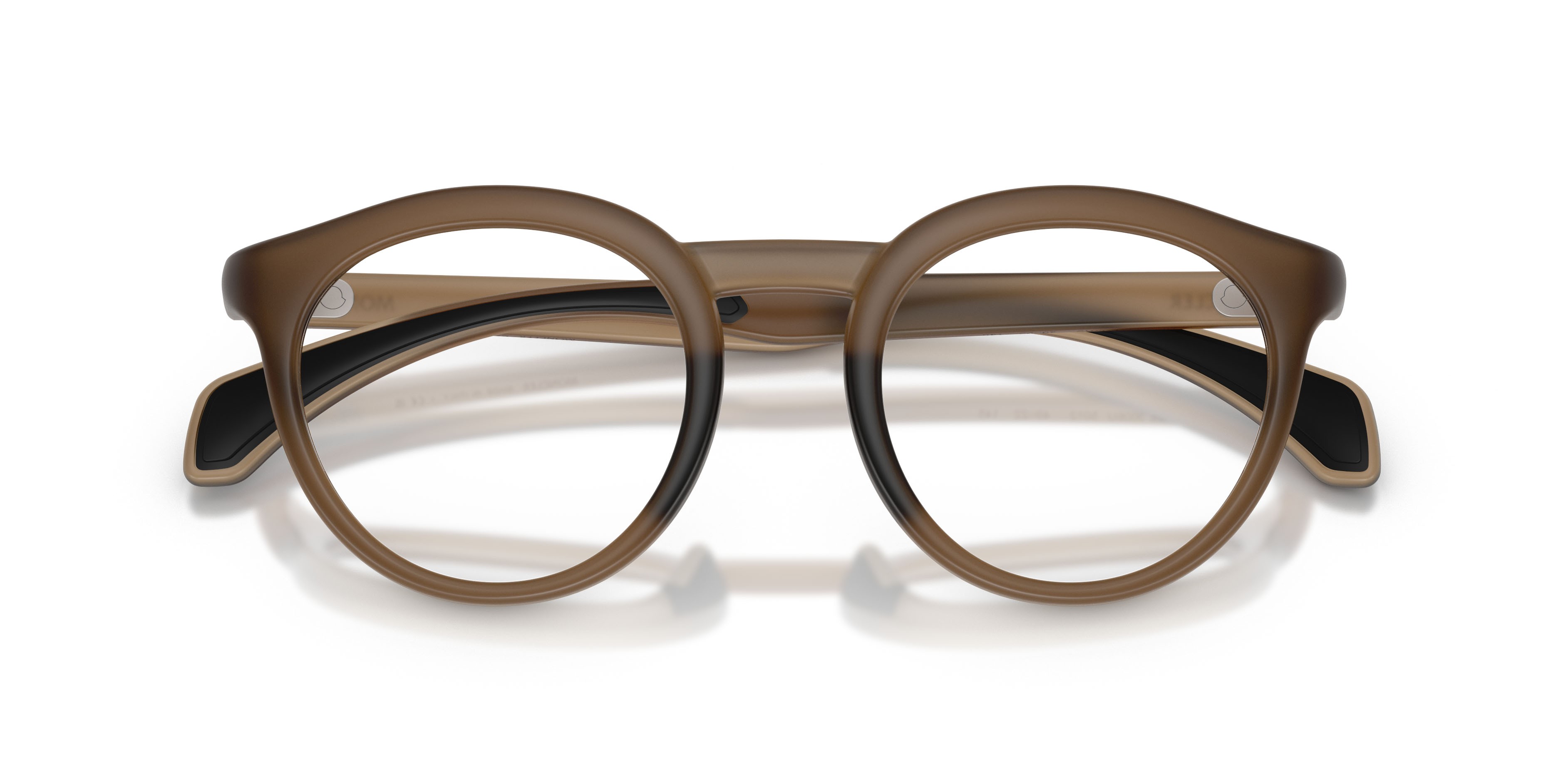 Eyeglasses Moncler ME 3006U (5012) color marrone opaco trasparente shape round lenses lente demo