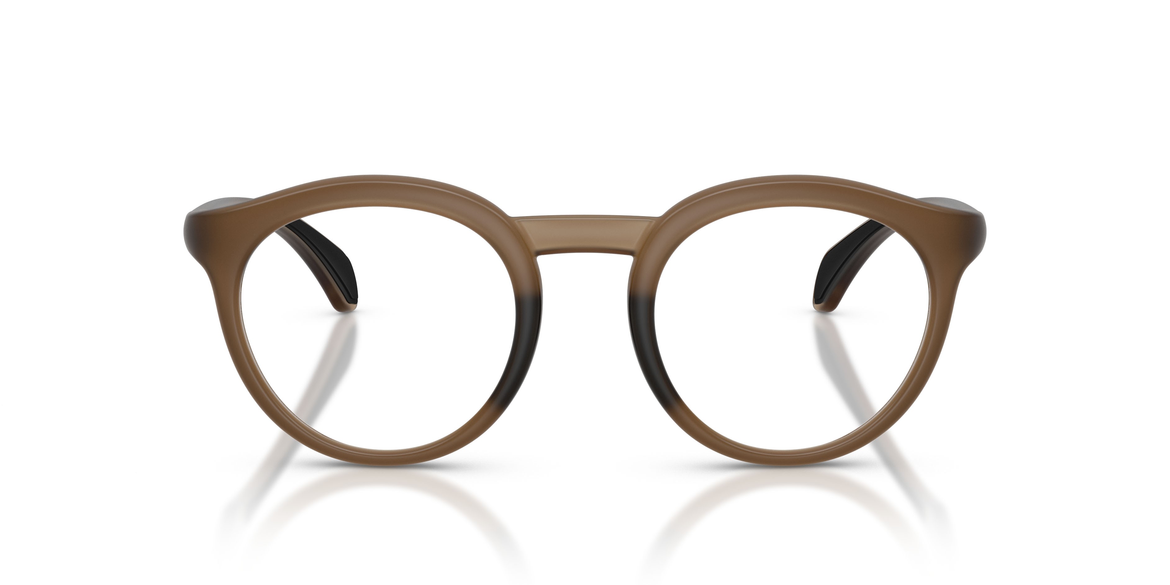 Eyeglasses Moncler ME 3006U (5012) color marrone opaco trasparente shape round lenses lente demo