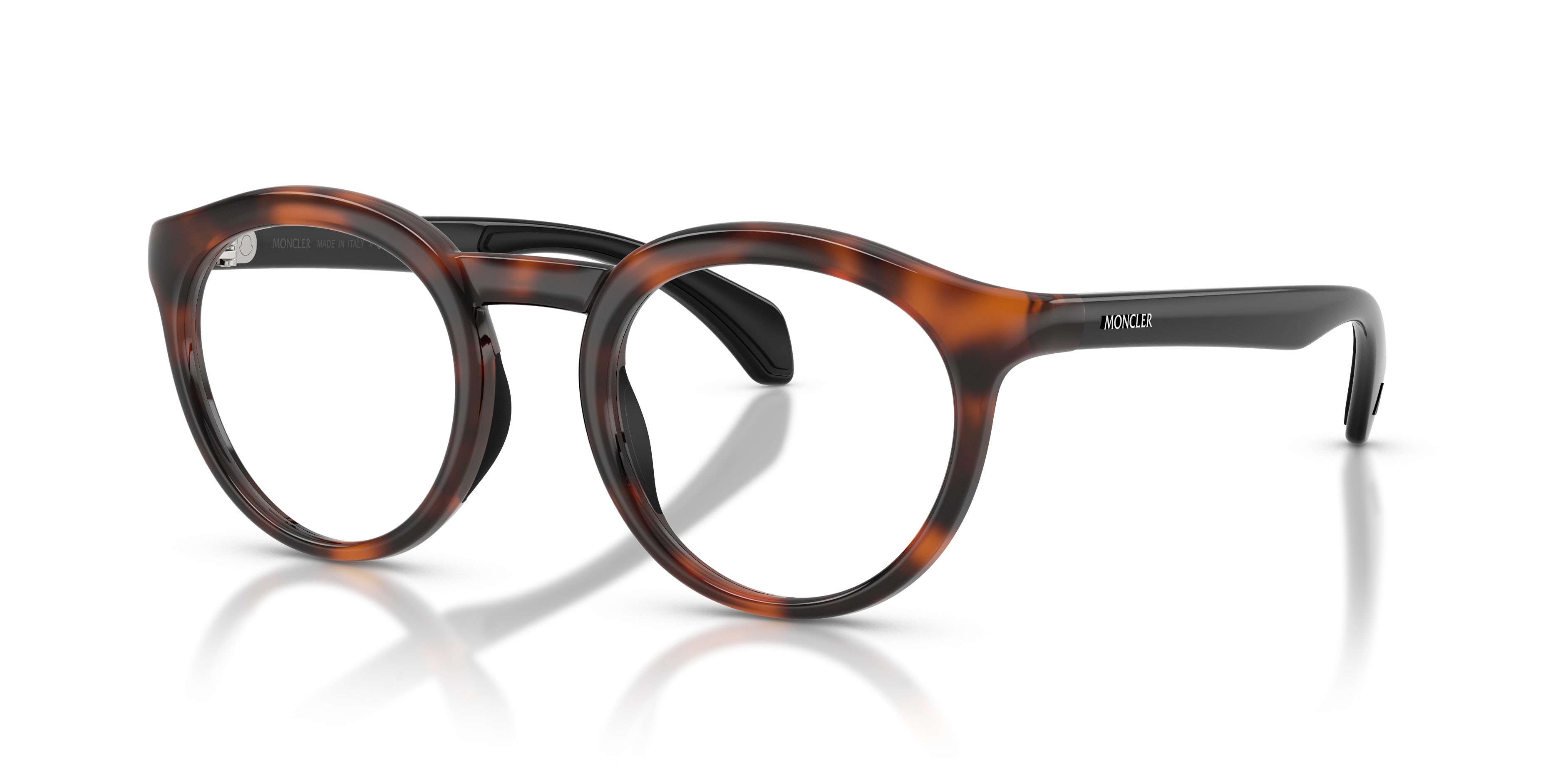 Eyeglasses Moncler ME 3006U (5039) color havana lucido shape round lenses lente demo