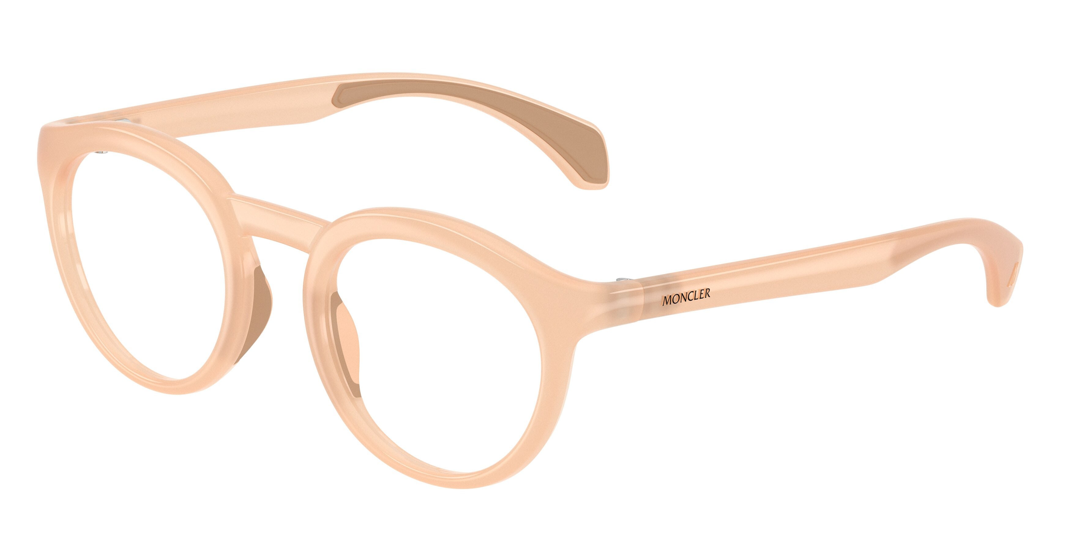 Eyeglasses Moncler ME 3006U (5043) color rosa perlaceo shape round lenses lente demo