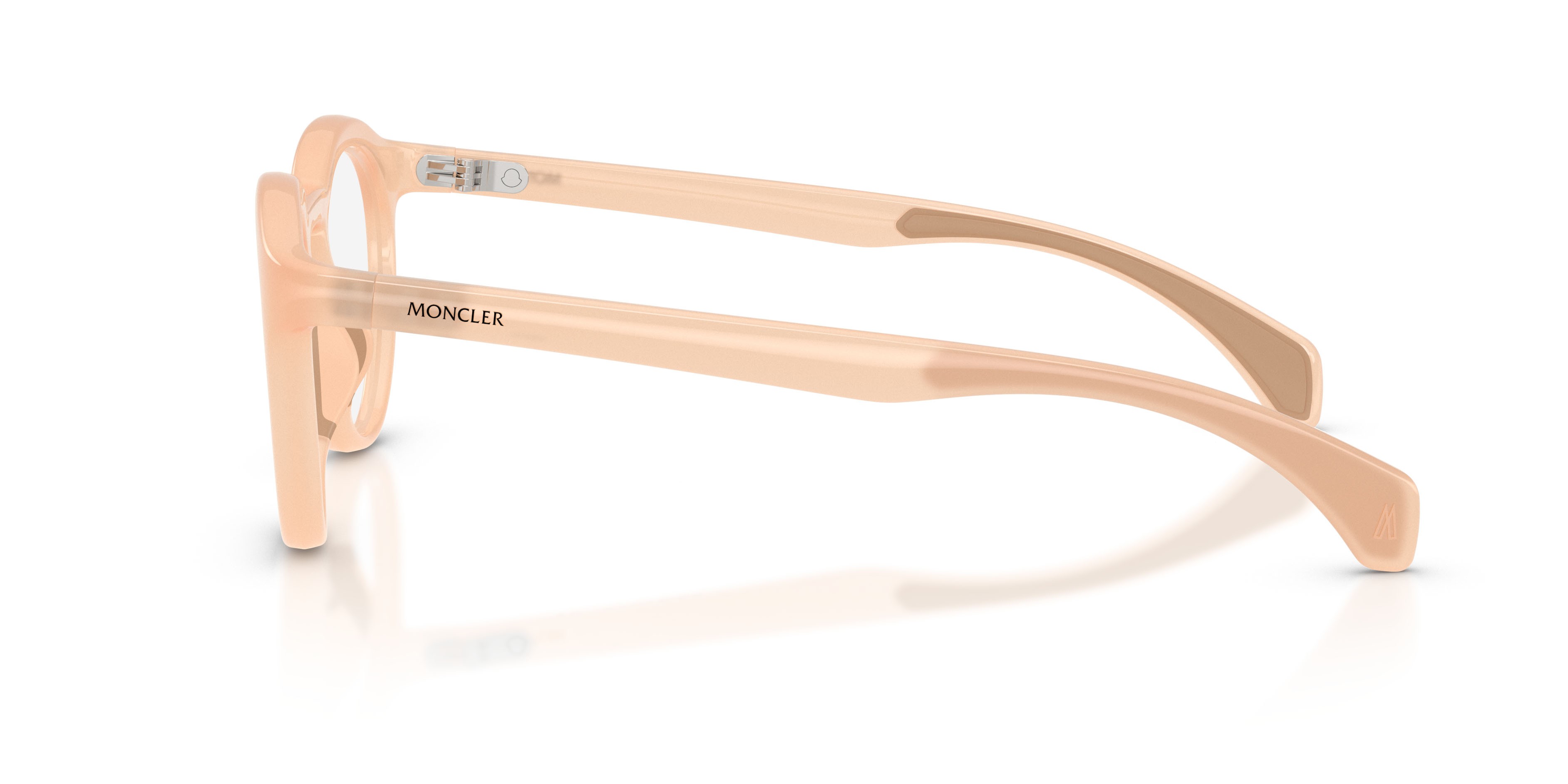 Eyeglasses Moncler ME 3006U (5043) color rosa perlaceo shape round lenses lente demo