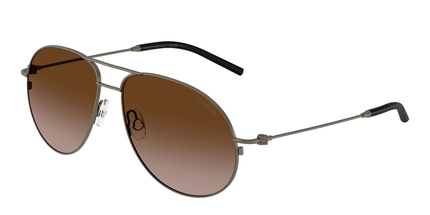 Occhiali da sole Moncler Flyze ME 4002 (100213) colore matte anthracite forma aviator lenti marrone chiaro sfumato marrone scuro