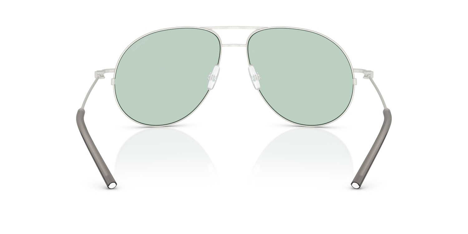 Sunglasses Moncler Flyze ME 4002 (1004M1) color argento opaco shape aviator lenses fotocromatica verde-verde scuro