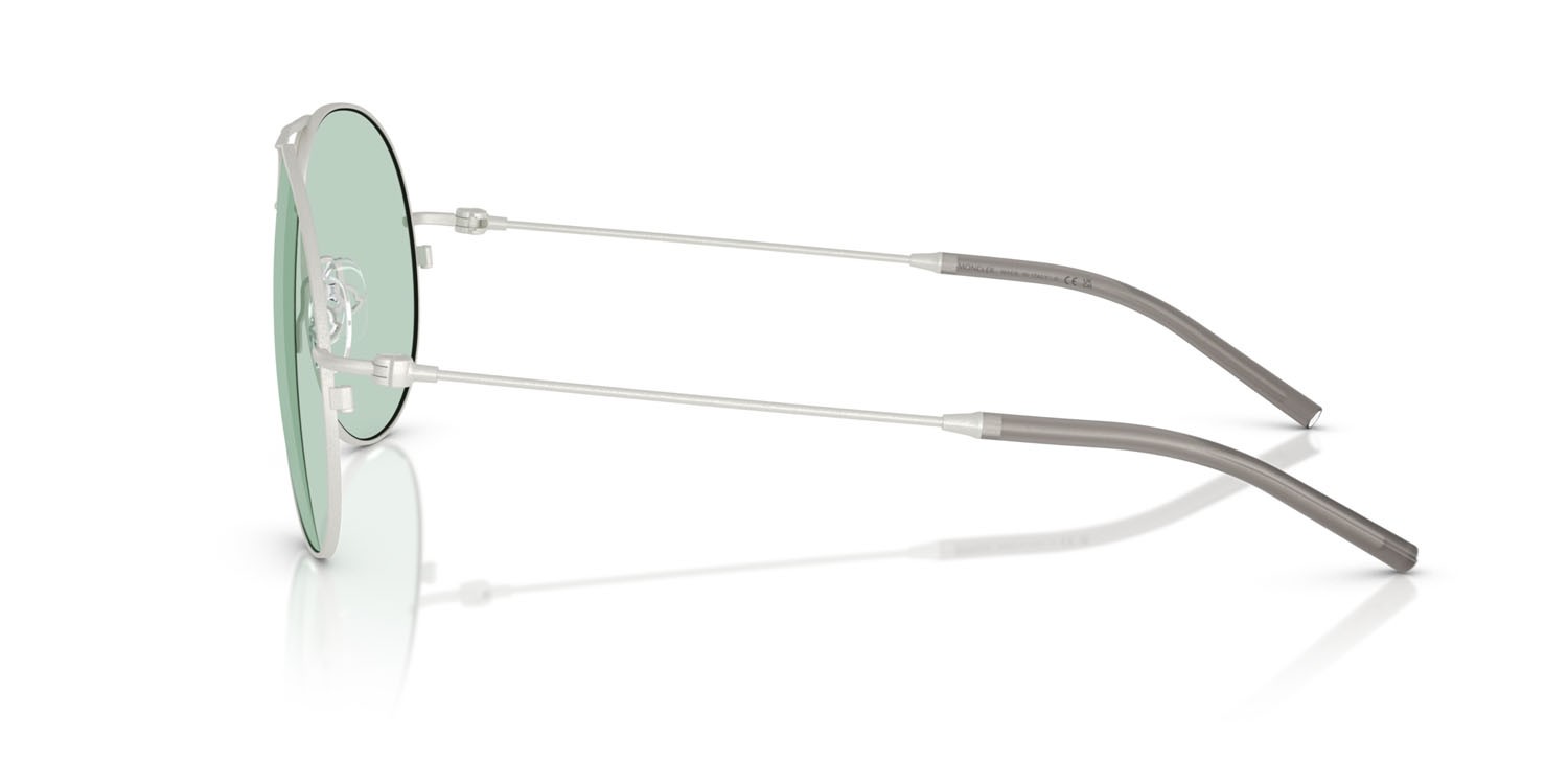 Sunglasses Moncler Flyze ME 4002 (1004M1) color argento opaco shape aviator lenses fotocromatica verde-verde scuro