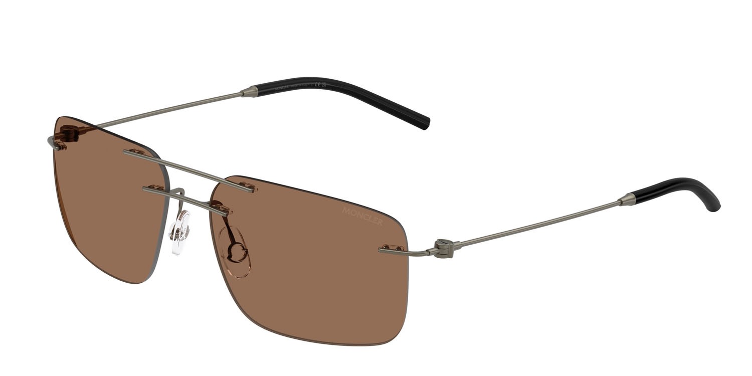 Occhiali da sole Moncler Doppler ME 4003 (100273) colore matte anthracite forma rettangolare lenti marrone chiaro sfumato marrone scuro