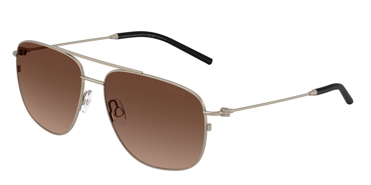 Occhiali da sole Moncler Alumni ME 4004 (1003T5) colore bronzo opaco forma aviator lenti polarizzata marrone sfumato