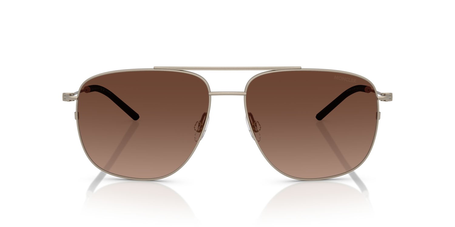 Occhiali da sole Moncler Alumni ME 4004 (1003T5) colore bronzo opaco forma aviator lenti polarizzata marrone sfumato