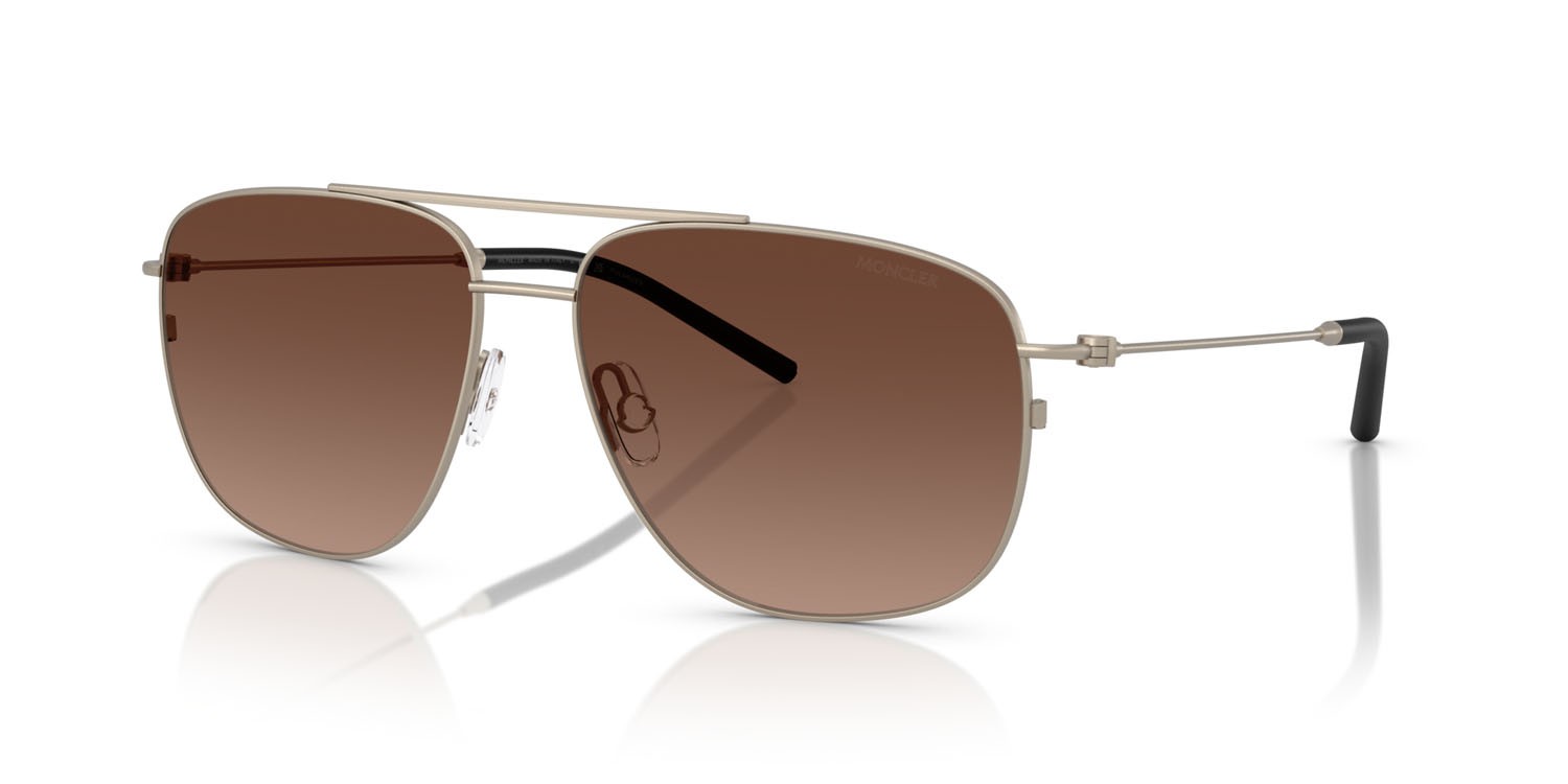 Occhiali da sole Moncler Alumni ME 4004 (1003T5) colore bronzo opaco forma aviator lenti polarizzata marrone sfumato