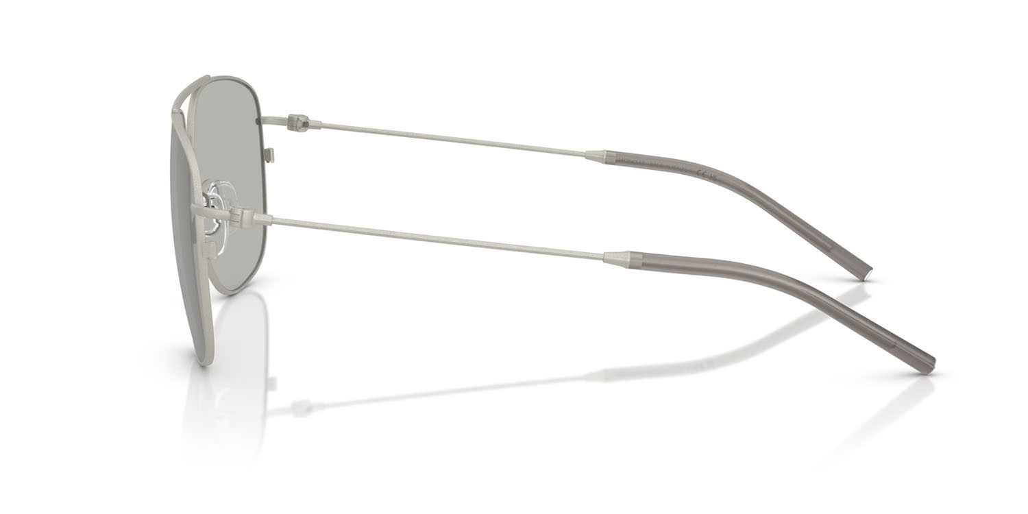 Occhiali da sole Moncler Alumni ME 4004 (10048V) colore argento opaco forma aviator lenti trasparente specchiato argento