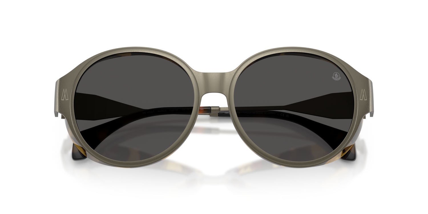 Sunglasses Moncler Auros ME 4005T (100287) color matte anthracite shape round lenses grigio scuro tinta unita