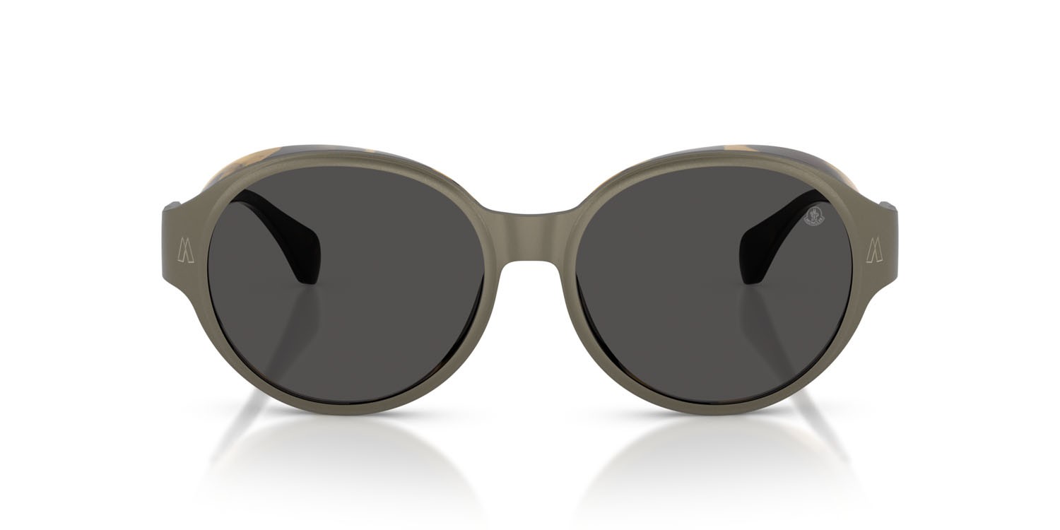 Sunglasses Moncler Auros ME 4005T (100287) color matte anthracite shape round lenses grigio scuro tinta unita