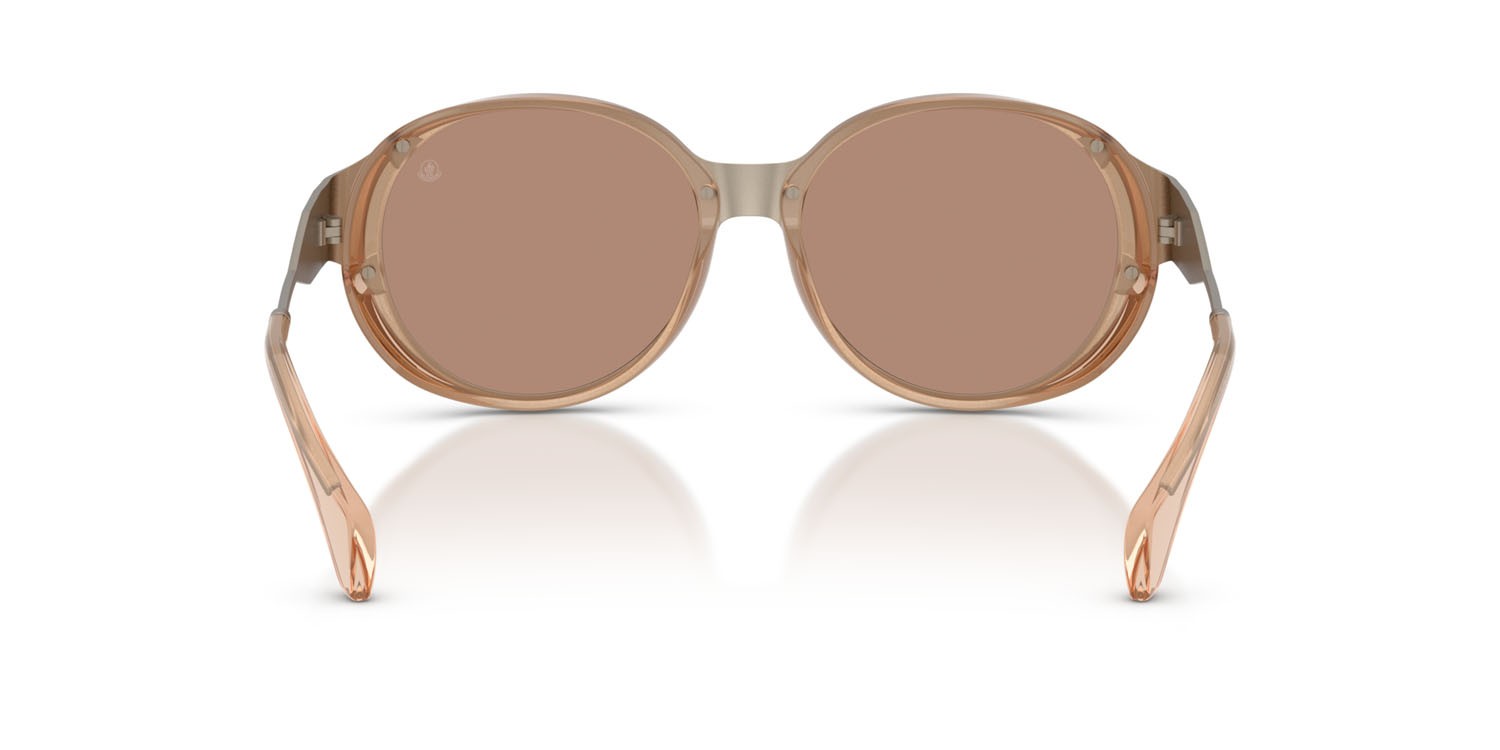 Sunglasses Moncler Auros ME 4005T (10035A) color bronzo opaco shape round lenses mirror brown gold