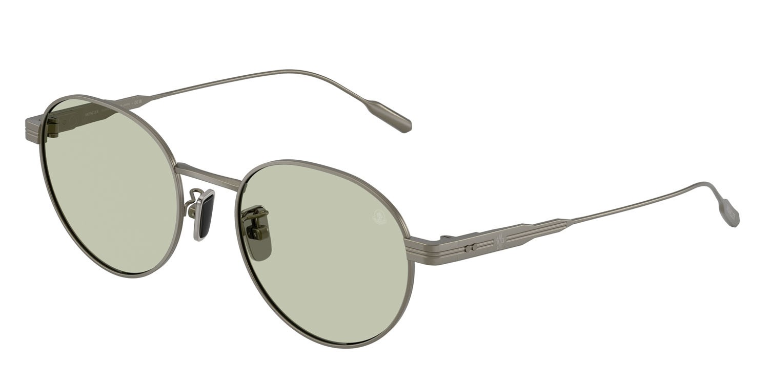 Occhiali da sole Moncler Subtila ME 4006TD (1002/2) colore matte anthracite forma rotondo lenti solid light green