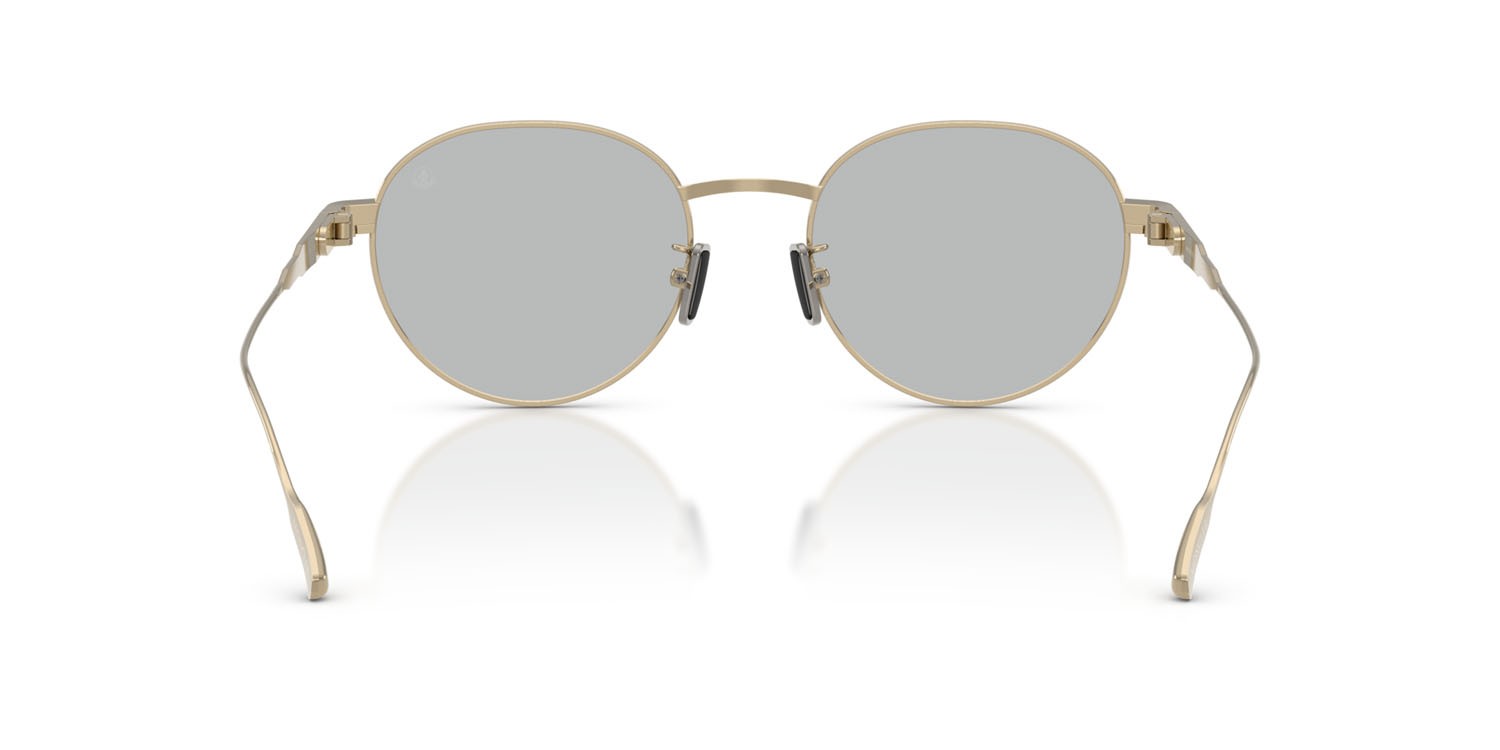 Occhiali da sole Moncler Subtila ME 4006TD (100787) colore oro pallido lucido forma rotondo lenti grigio tinta unita