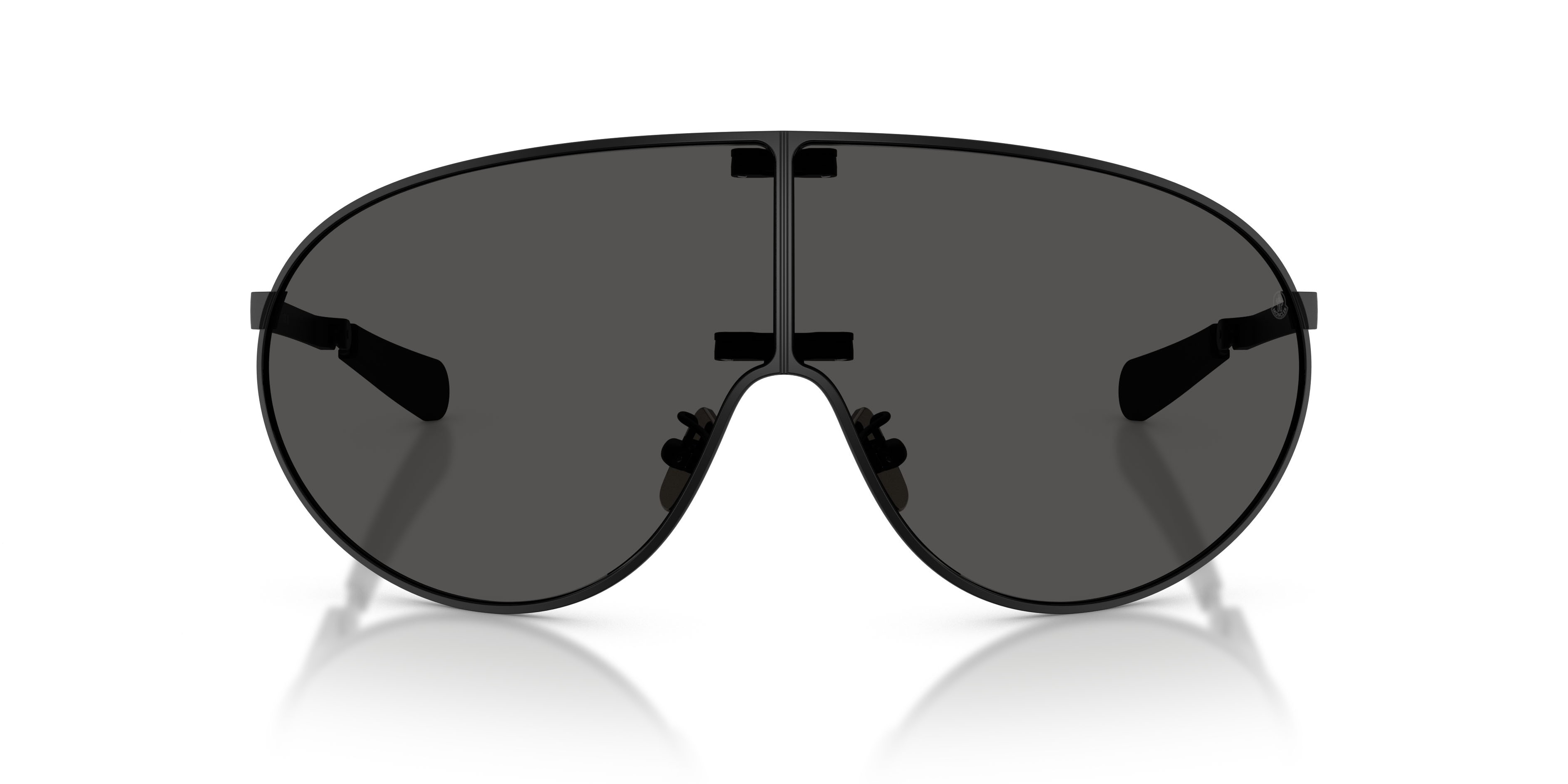 Occhiali da sole Moncler Vekto ME 4007 (100187) colore nero opaco forma aviator lenti grigio tinta unita