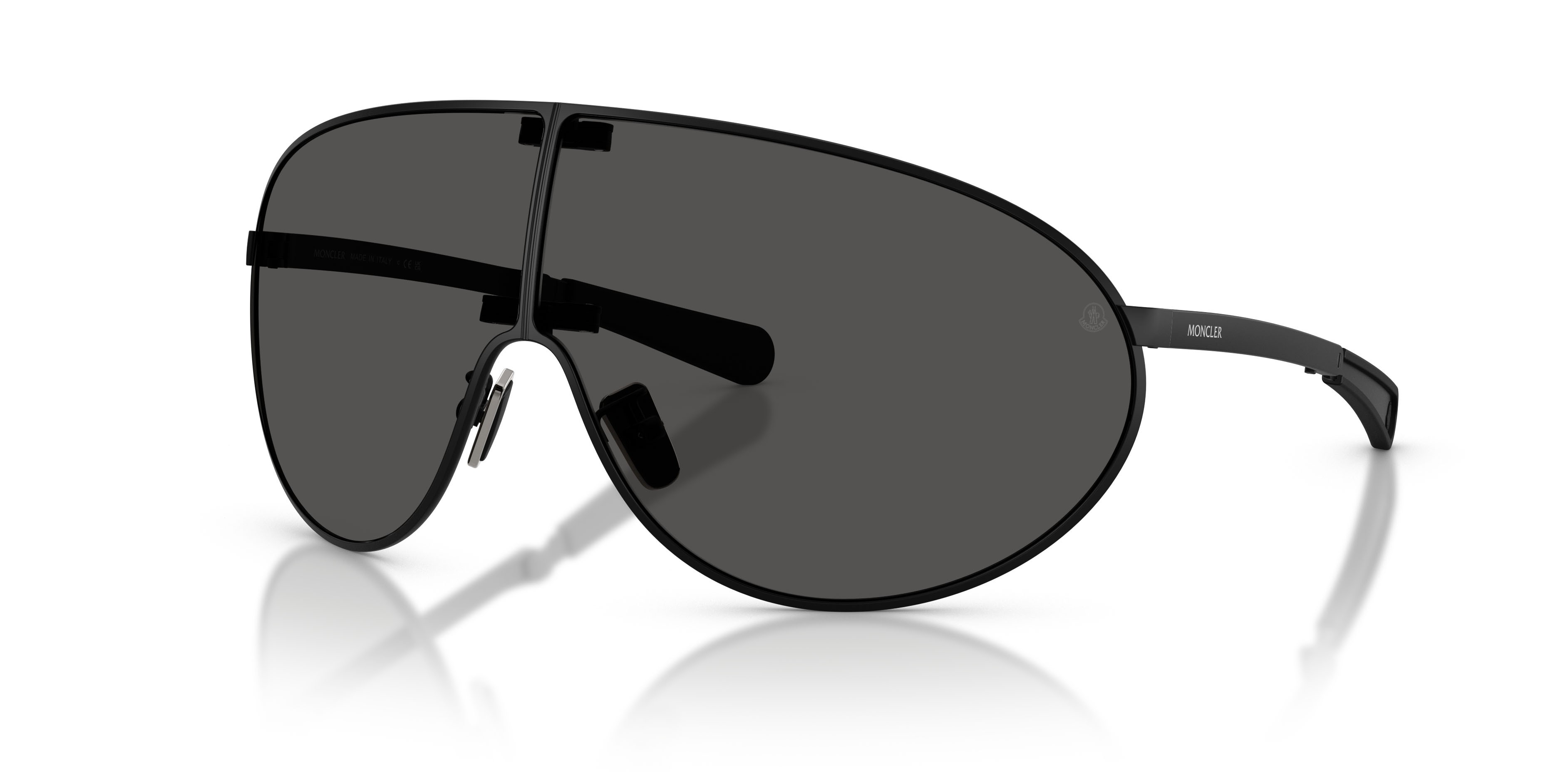 Occhiali da sole Moncler Vekto ME 4007 (100187) colore nero opaco forma aviator lenti grigio tinta unita