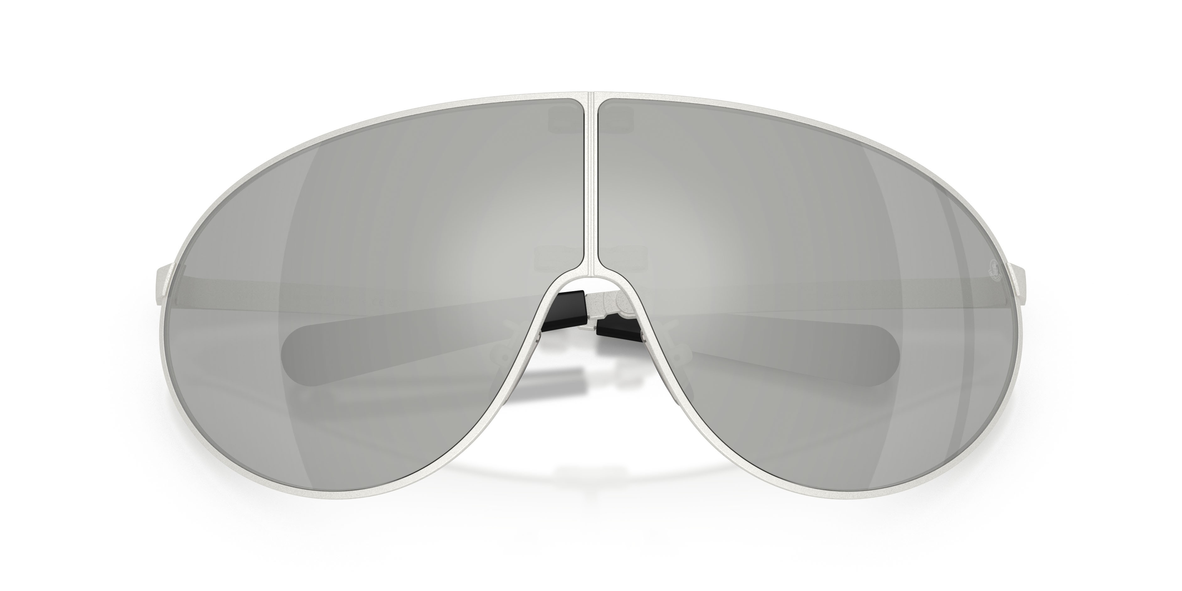 Occhiali da sole Moncler Vekto ME 4007 (10047I) colore argento opaco forma aviator lenti trasparente specchiato argento