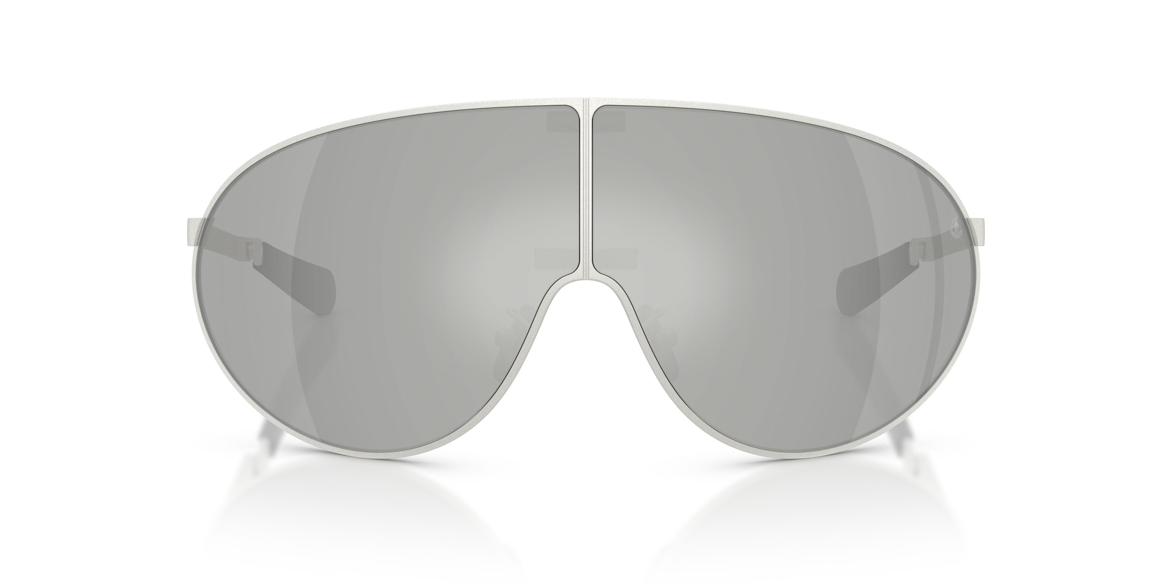 Occhiali da sole Moncler Vekto ME 4007 (10047I) colore argento opaco forma aviator lenti trasparente specchiato argento