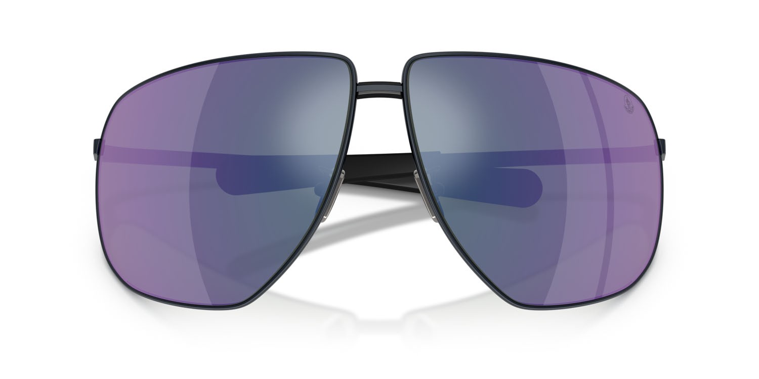 Occhiali da sole Moncler Atlas ME 4008 (101725) colore blu scuro opaco forma aviator lenti blu scuro